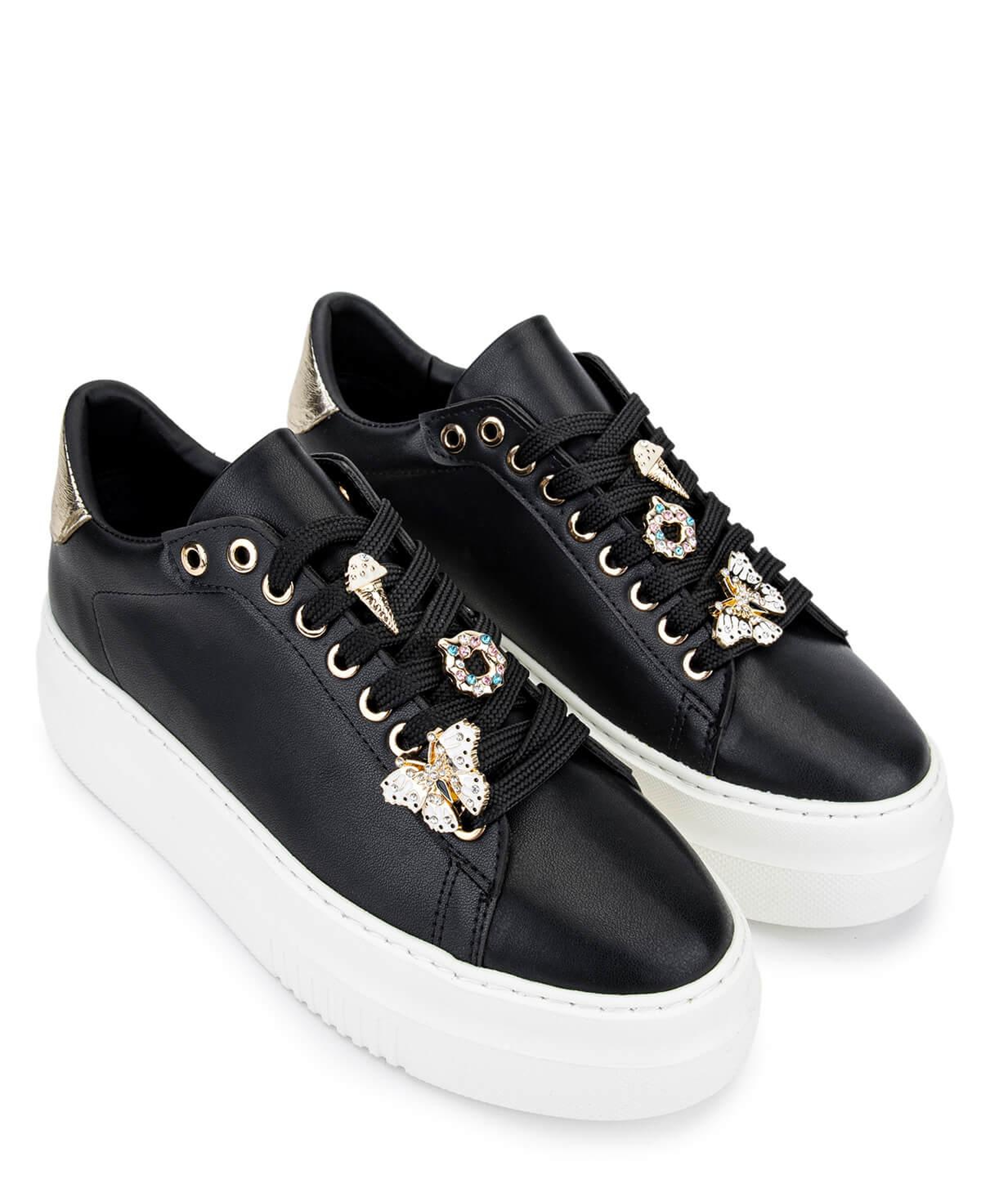 Tamer Tanca Kadın Suni Deri Siyah Analin Sneakers & Spor Ayakkabı