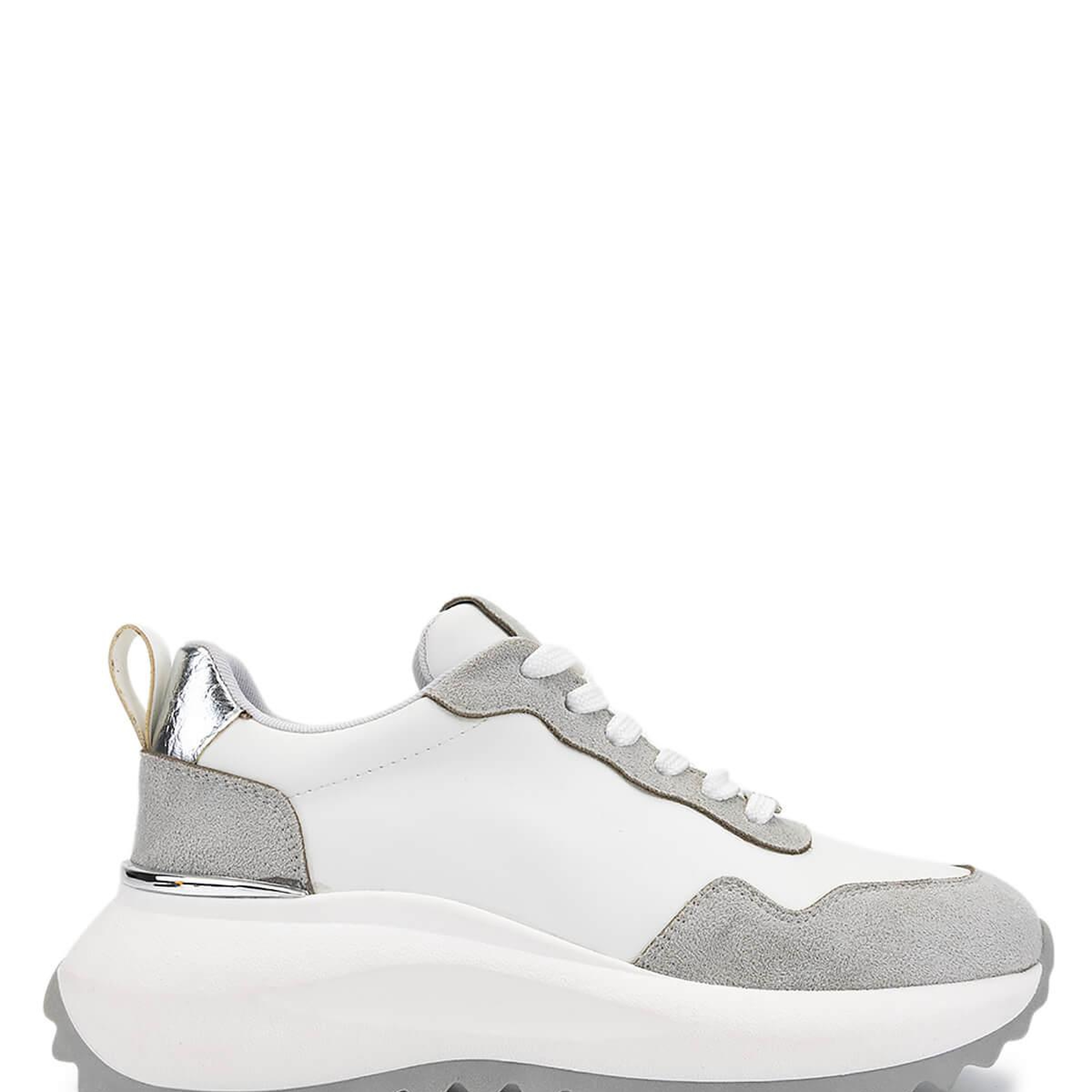 Tamer Tanca Kadın Suni Deri Beyaz/Gri/Lame Sneakers & Spor Ayakkabı