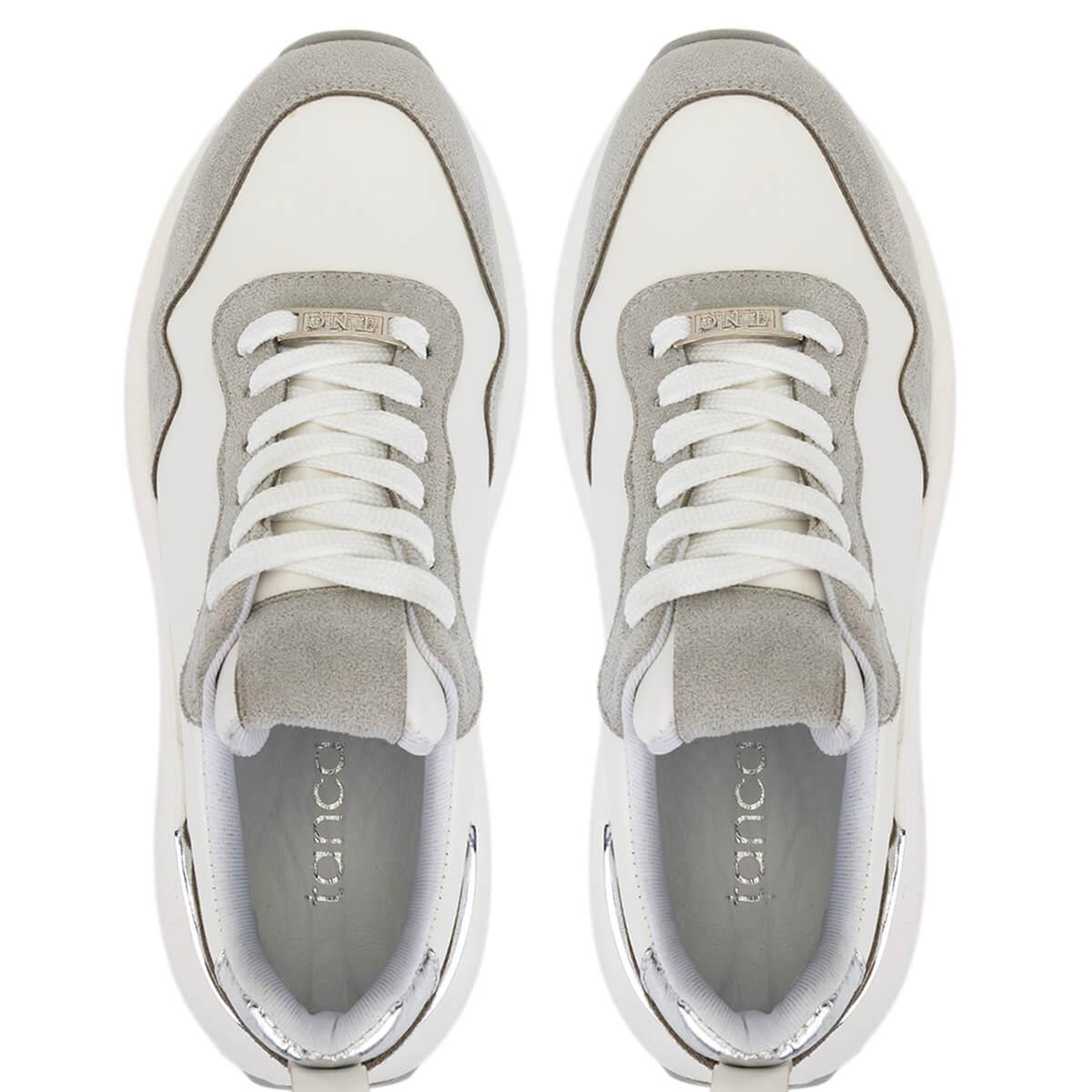 Tamer Tanca Kadın Suni Deri Beyaz/Gri/Lame Sneakers & Spor Ayakkabı