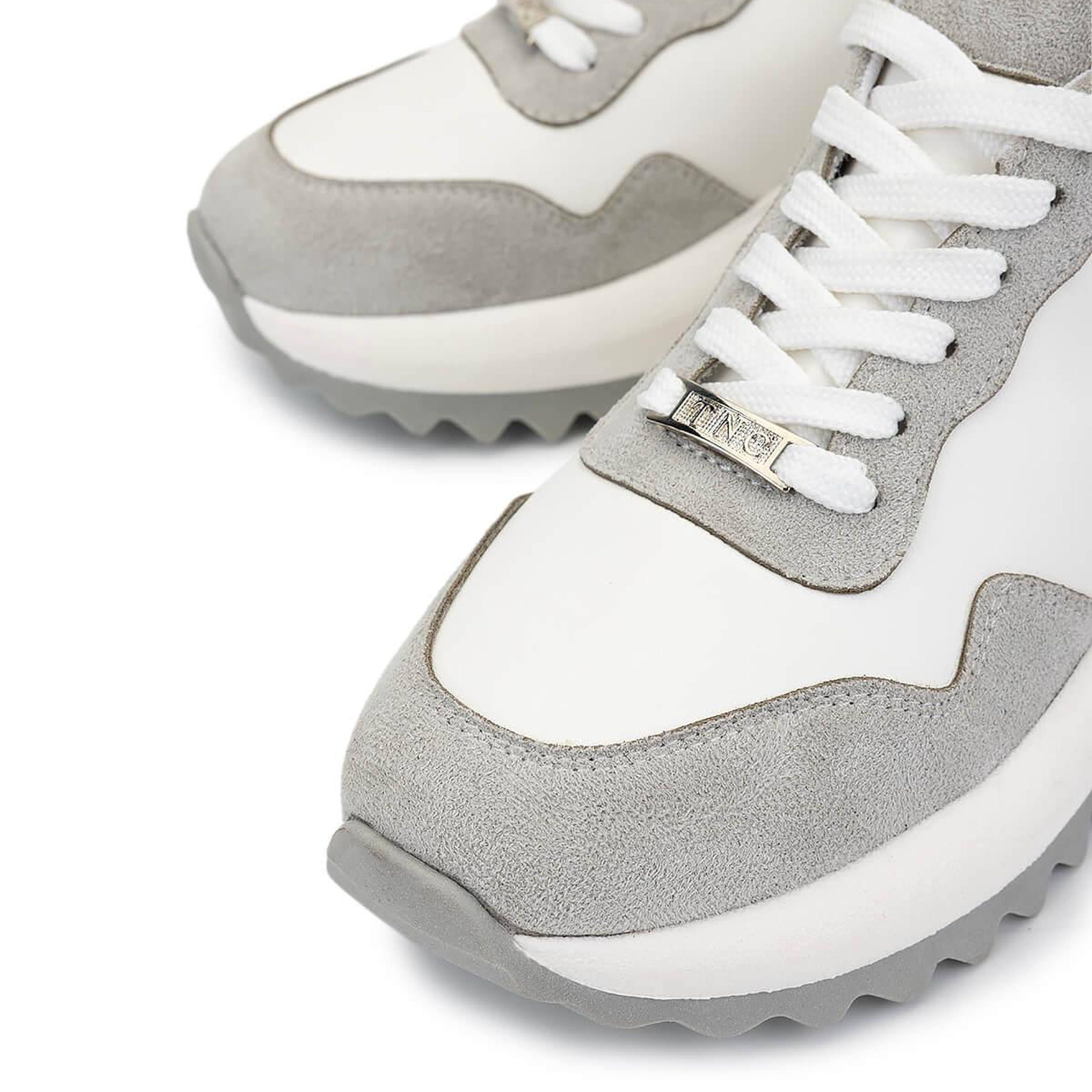 Tamer Tanca Kadın Suni Deri Beyaz/Gri/Lame Sneakers & Spor Ayakkabı