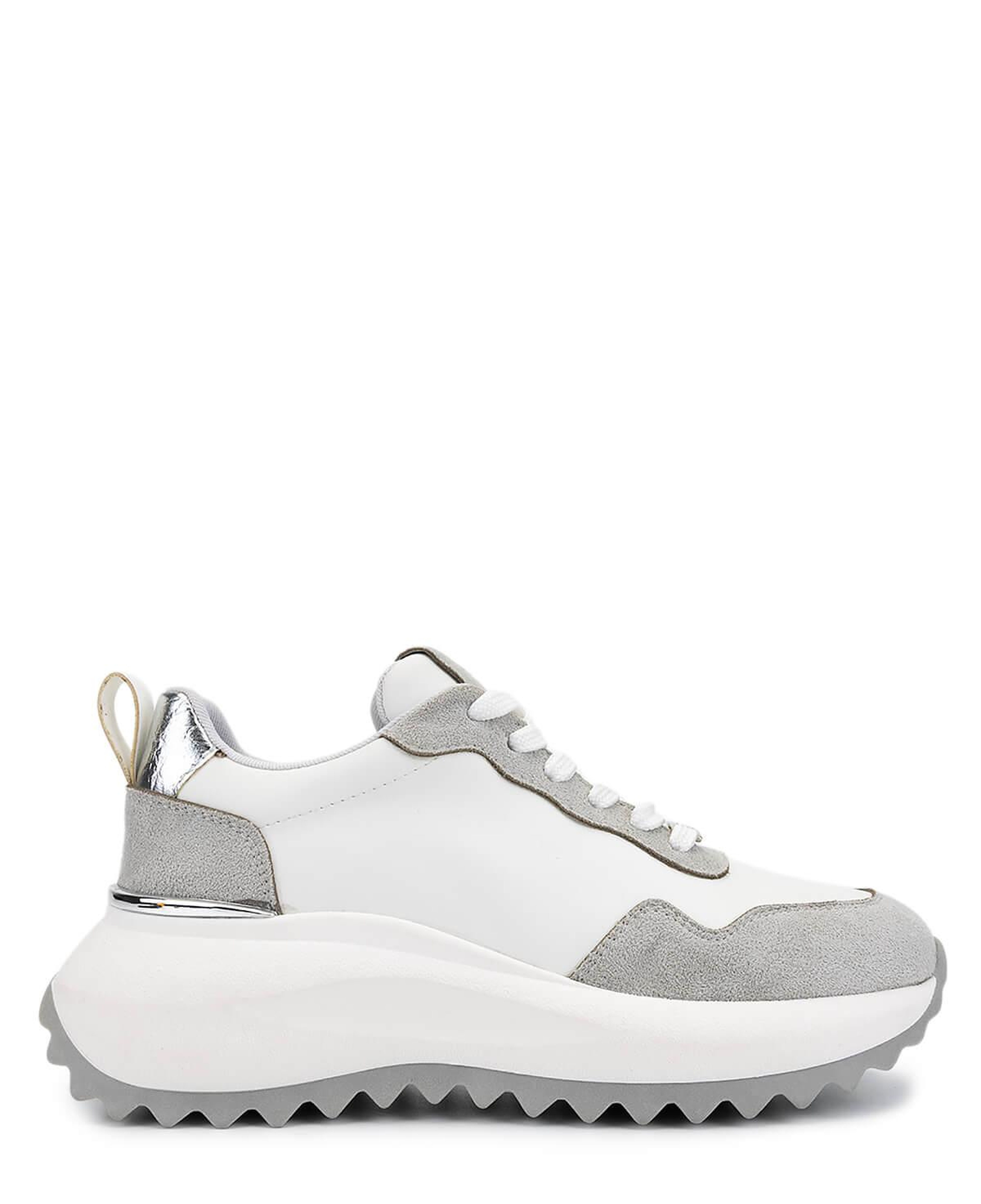 Tamer Tanca Kadın Suni Deri Beyaz/Gri/Lame Sneakers & Spor Ayakkabı