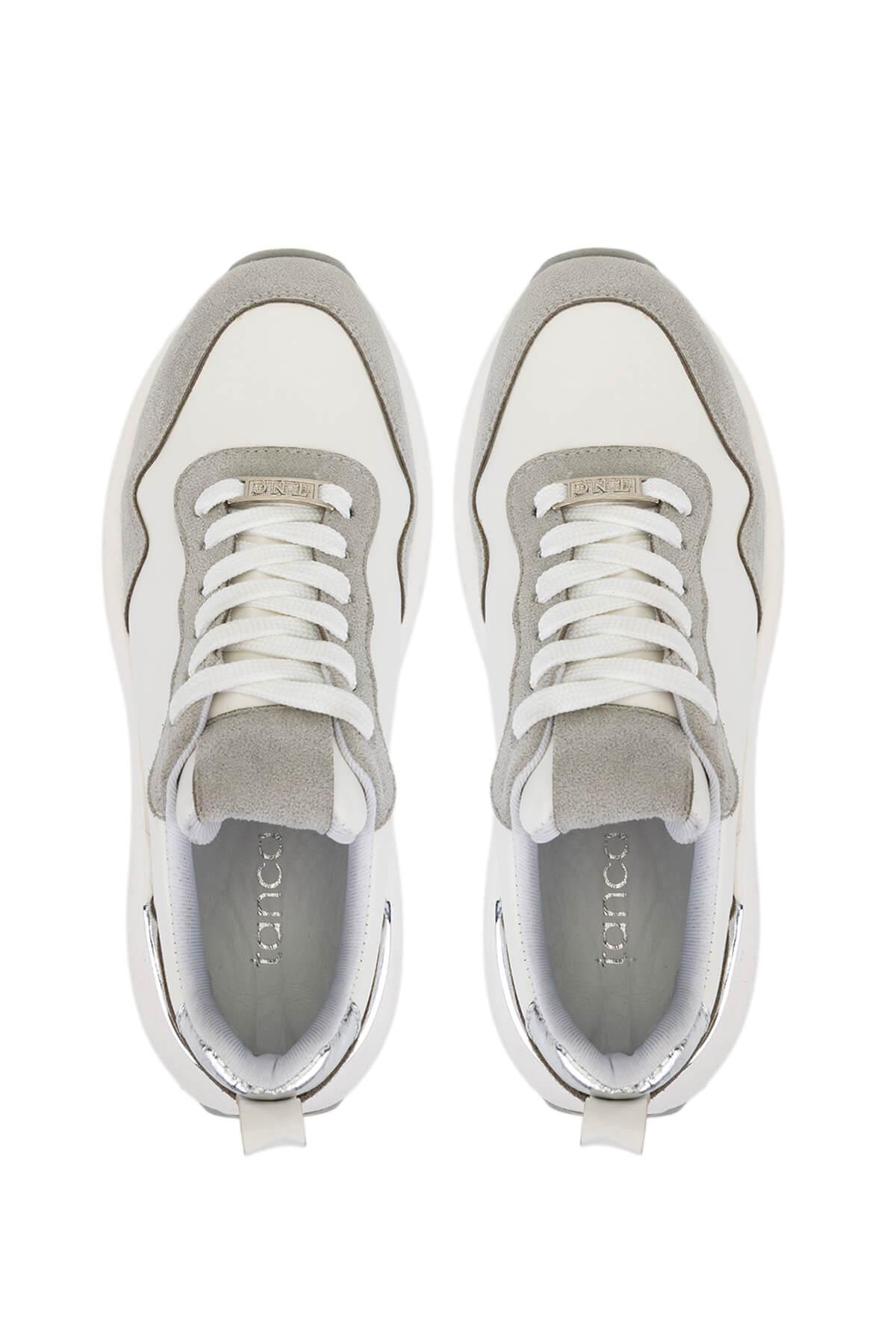 Tamer Tanca Kadın Suni Deri Beyaz/Gri/Lame Sneakers & Spor Ayakkabı