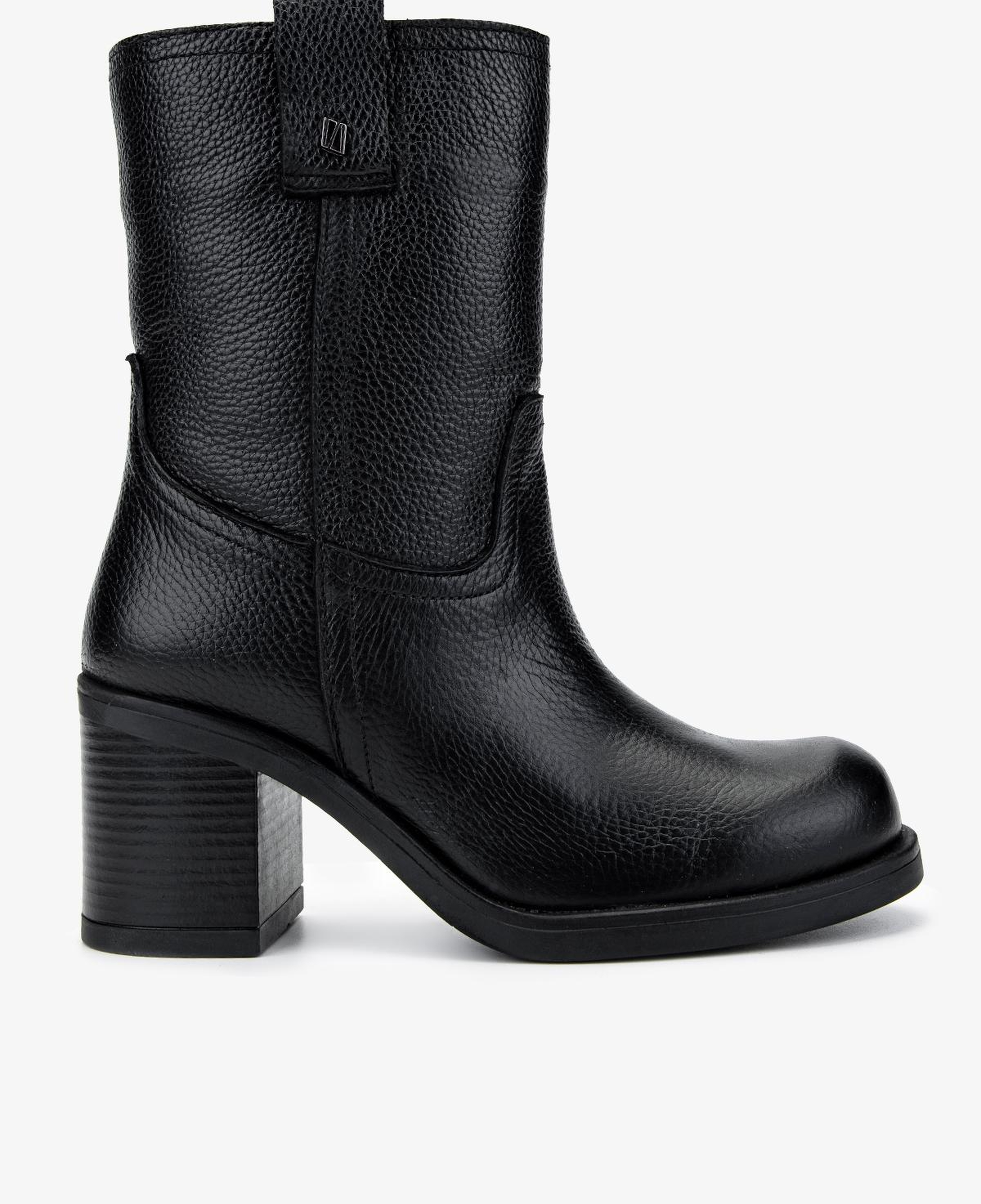 Valmenti Kadın Hakiki Deri Siyah Floter Topuklu Bot