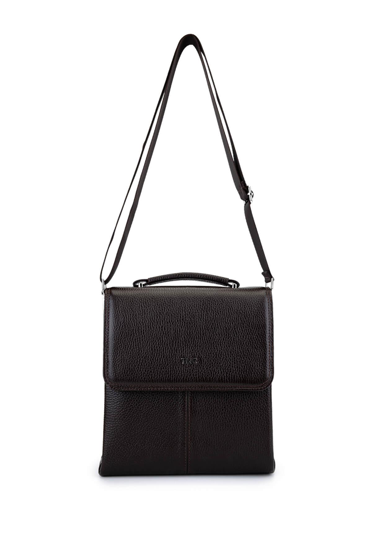 Tamer Tanca Erkek Hakiki Deri Kahverengi Postacı Çanta