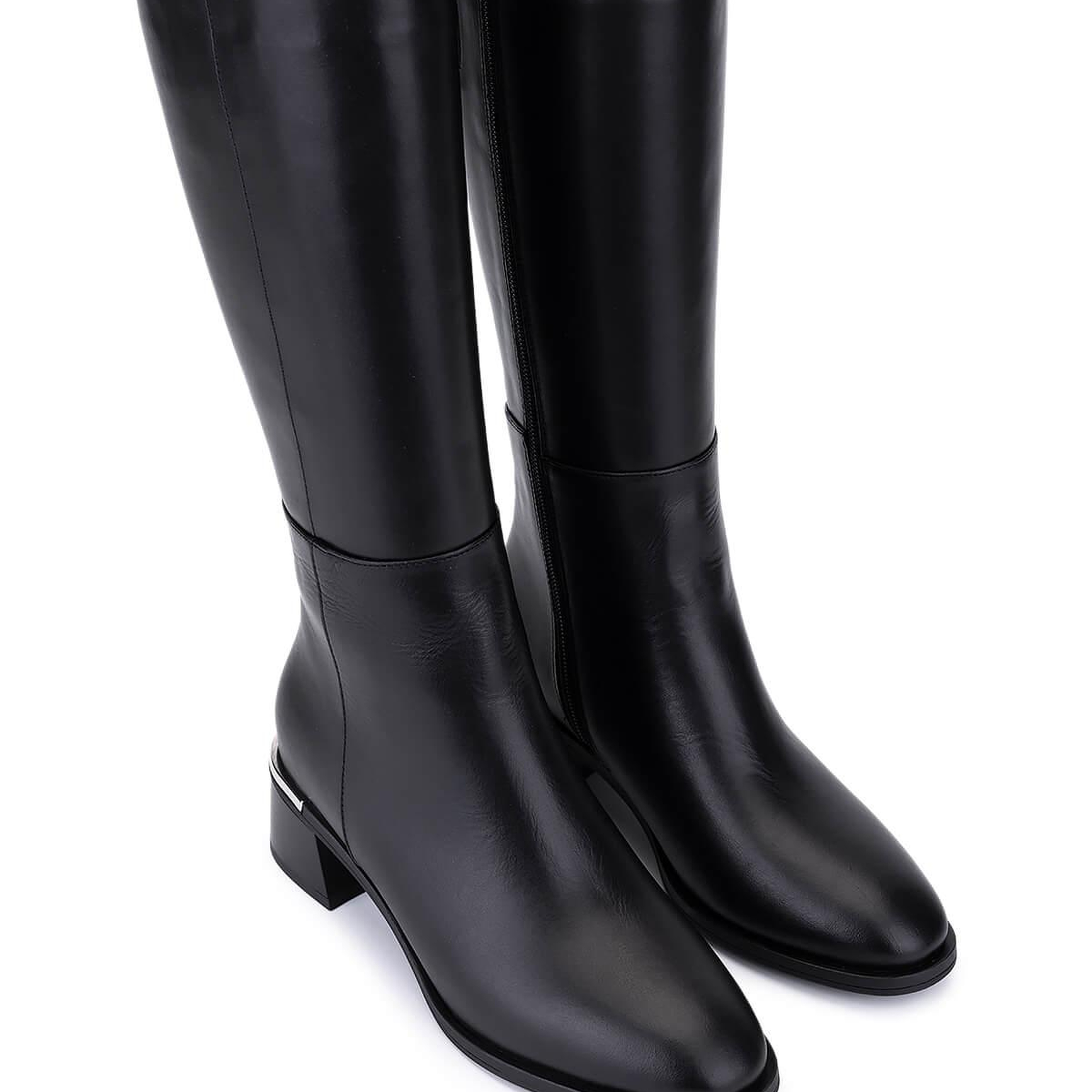 Tamer Tanca Kadın Hakiki Deri Siyah Topuklu Çizme
