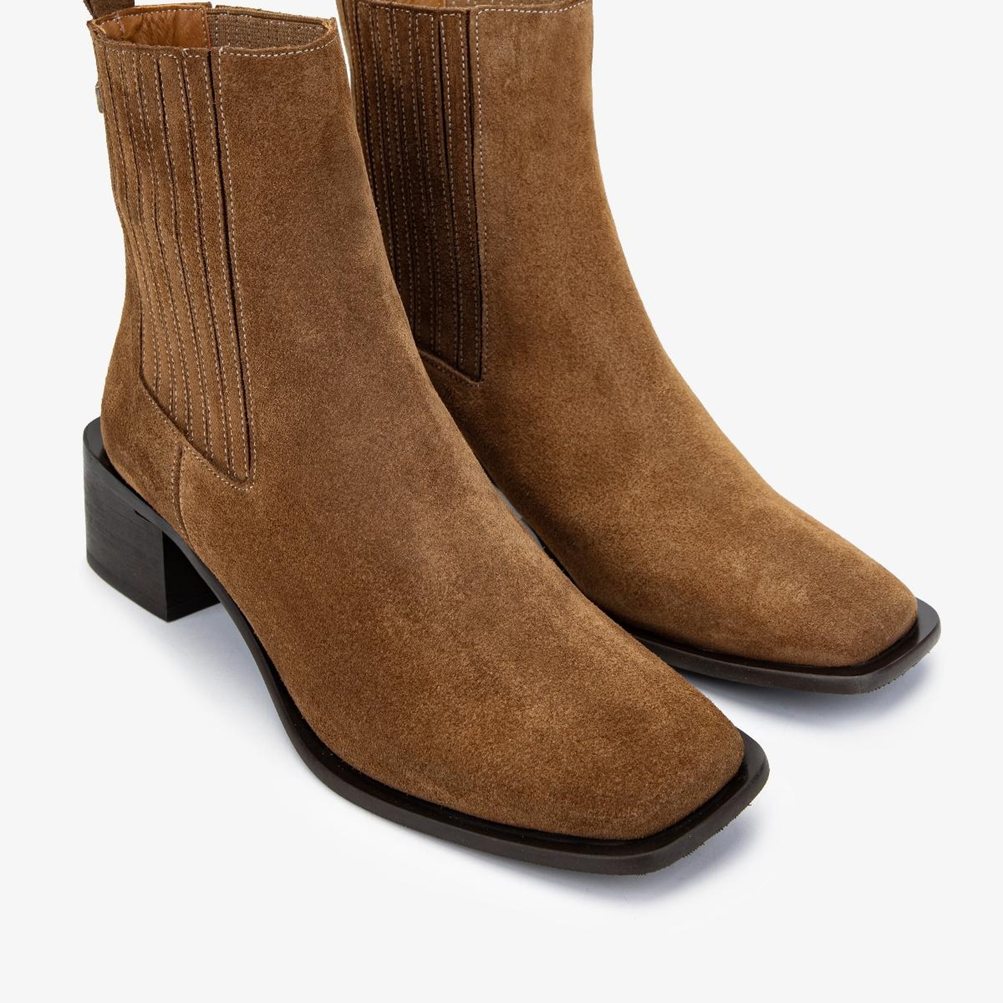 Valmenti Kadın Hakiki Deri Tütün Süet Topuklu Bot