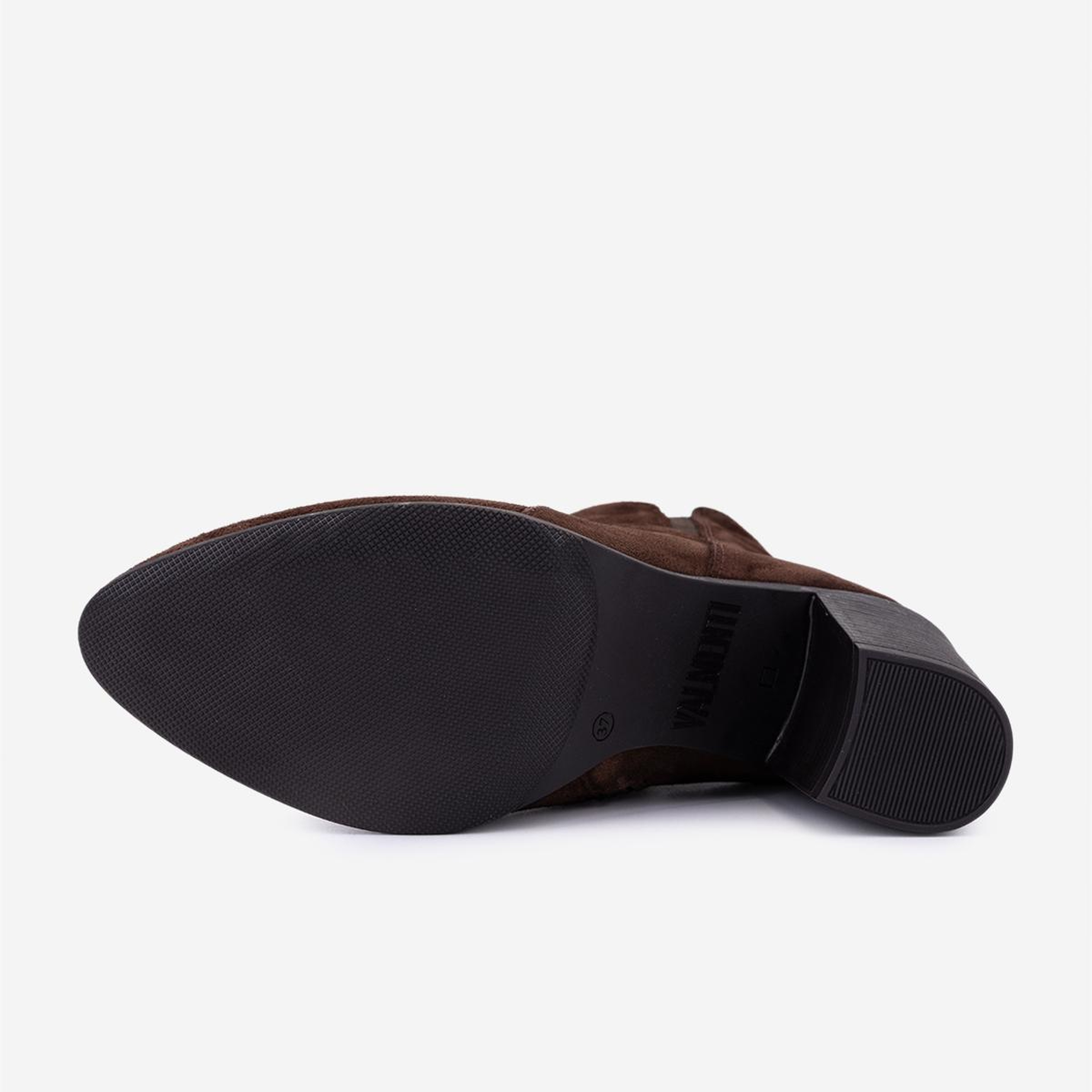 Valmenti Kadın Hakiki Deri Kahverengi Süet Topuklu Bot