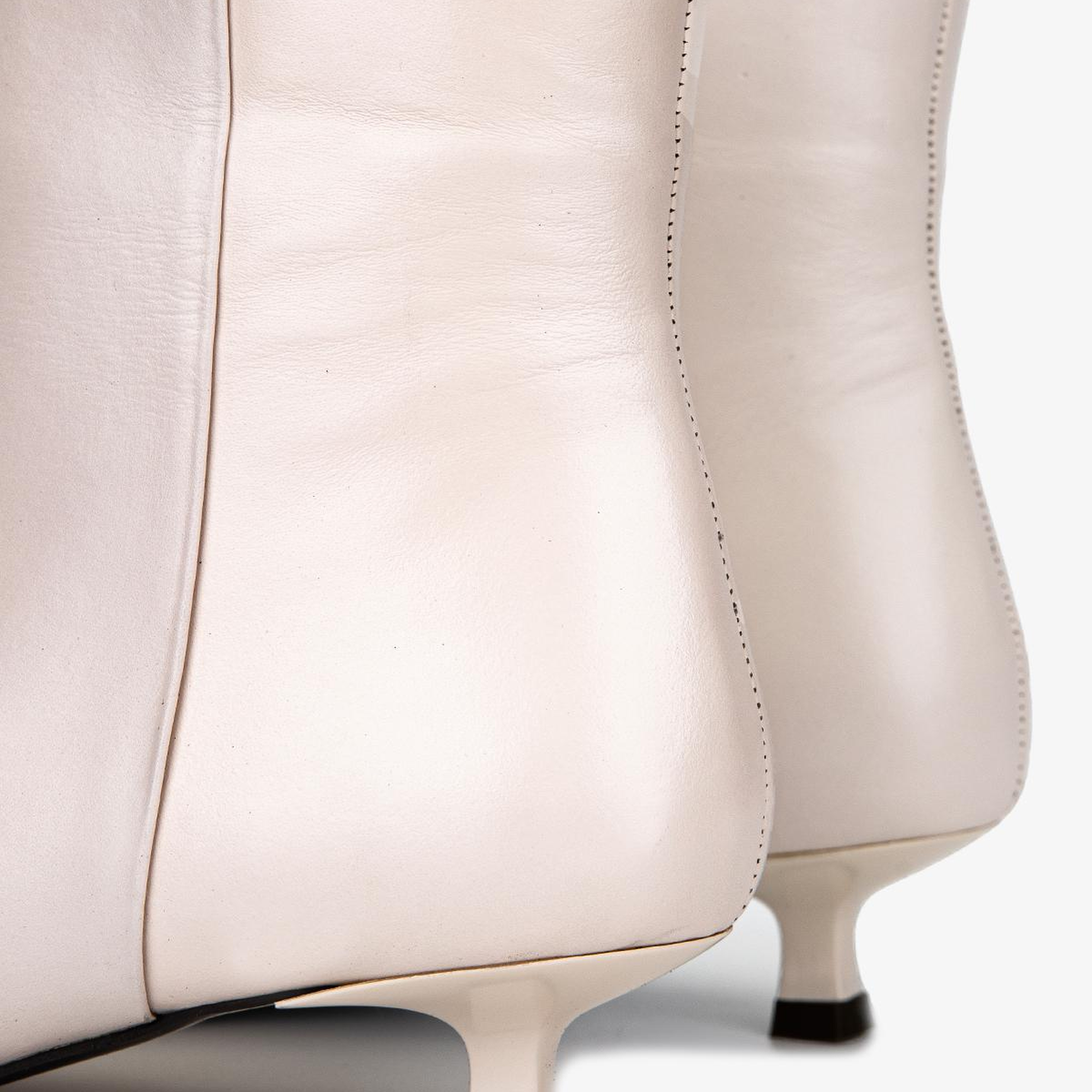 Valmenti Kadın Hakiki Deri Bej Topuklu Bot