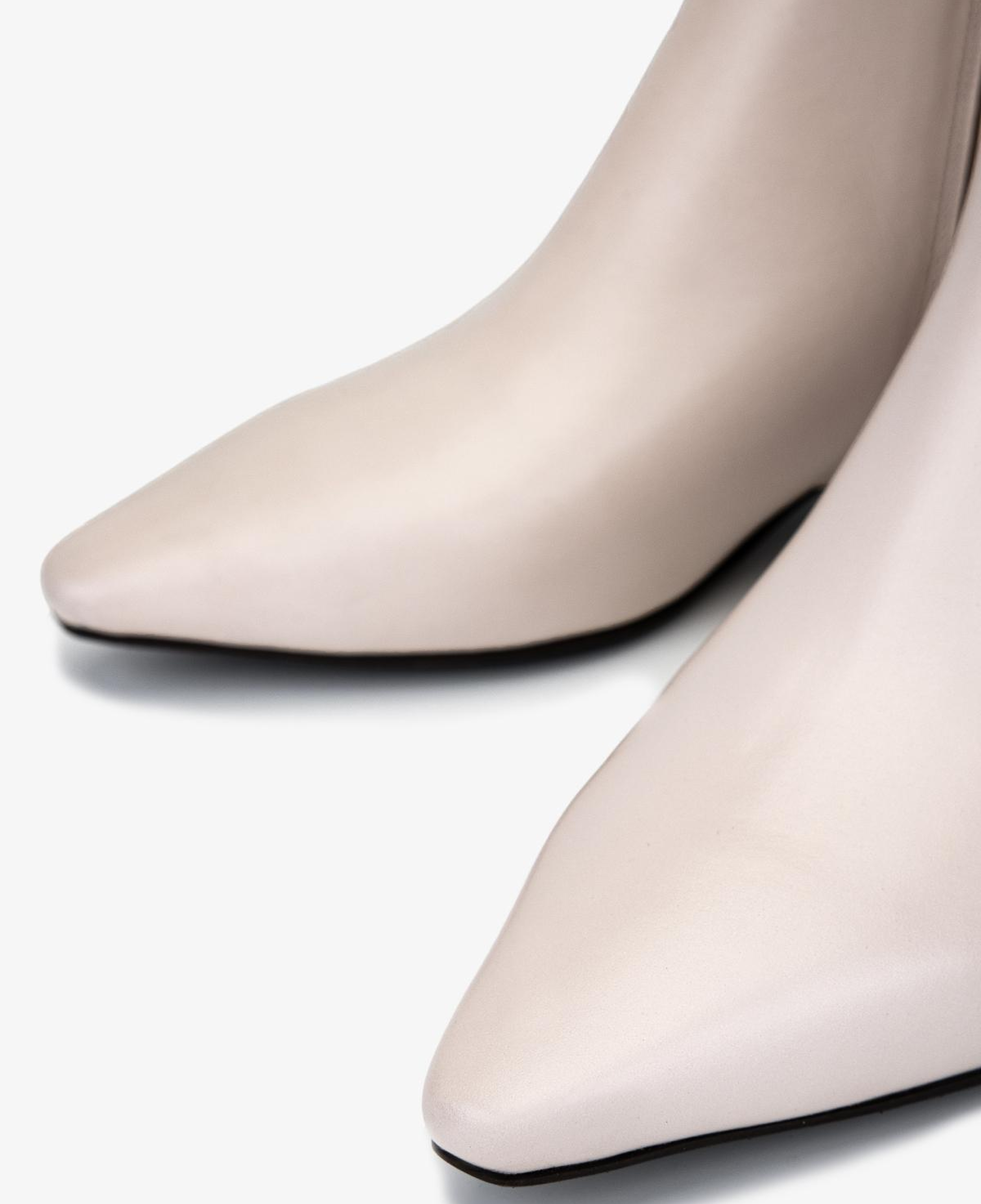 Valmenti Kadın Hakiki Deri Bej Topuklu Bot