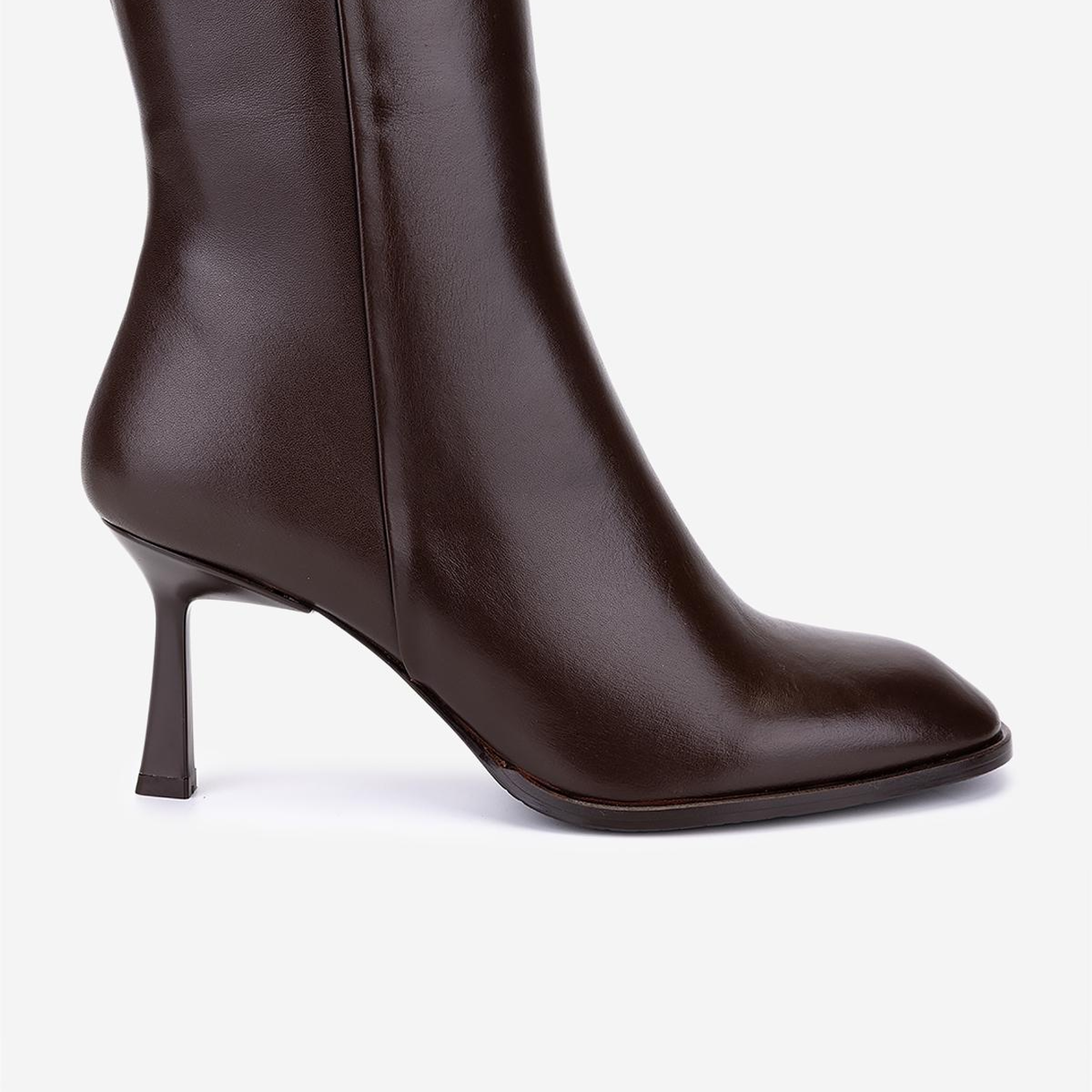 Valmenti Kadın Hakiki Deri Kahverengi Topuklu Bot