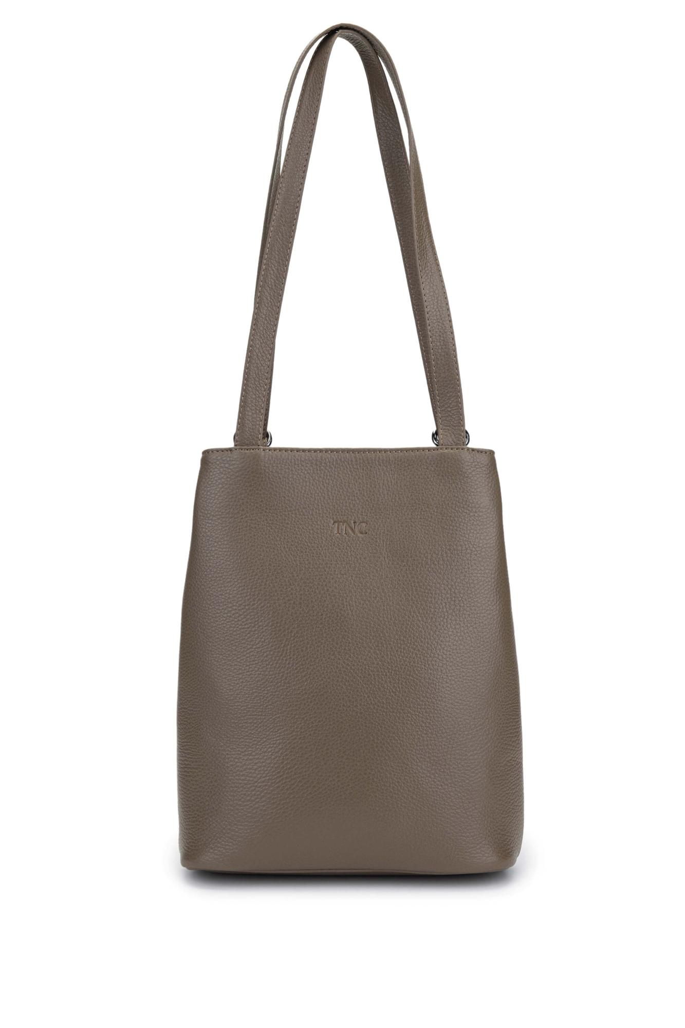 Tamer Tanca Kadın Hakiki Deri Bej Sırt & Omuz Çantası