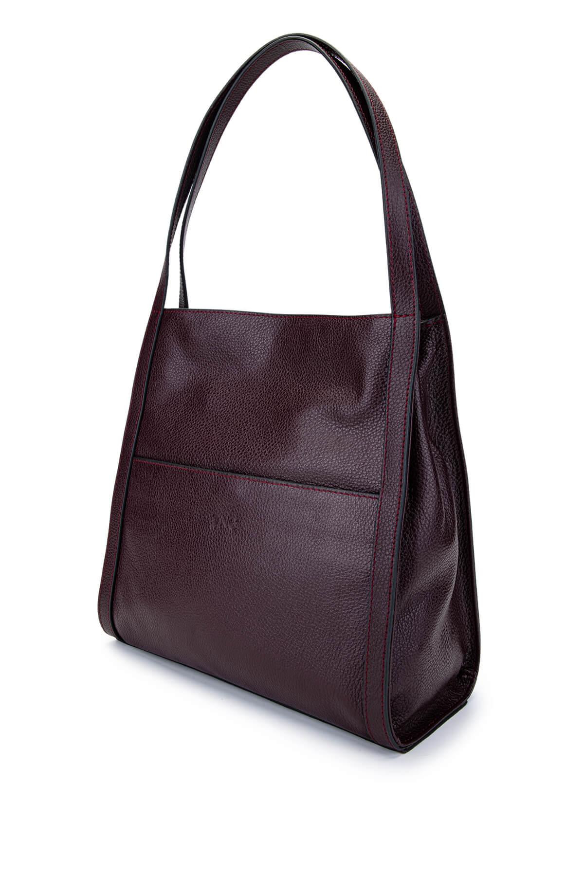 Tamer Tanca Kadın Hakiki Deri Bordo Omuz Çanta