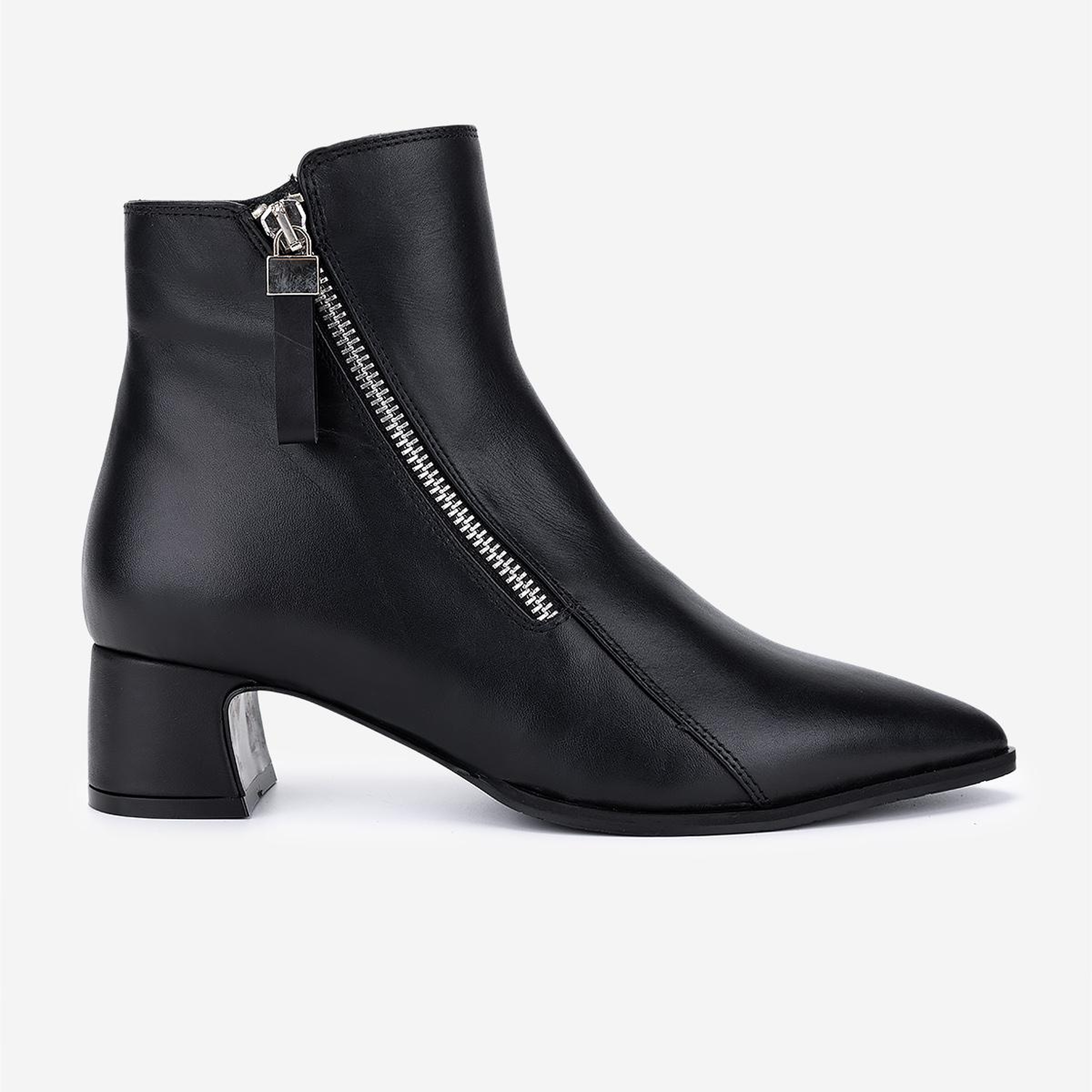 Valmenti Kadın Hakiki Deri Siyah Topuklu Bot