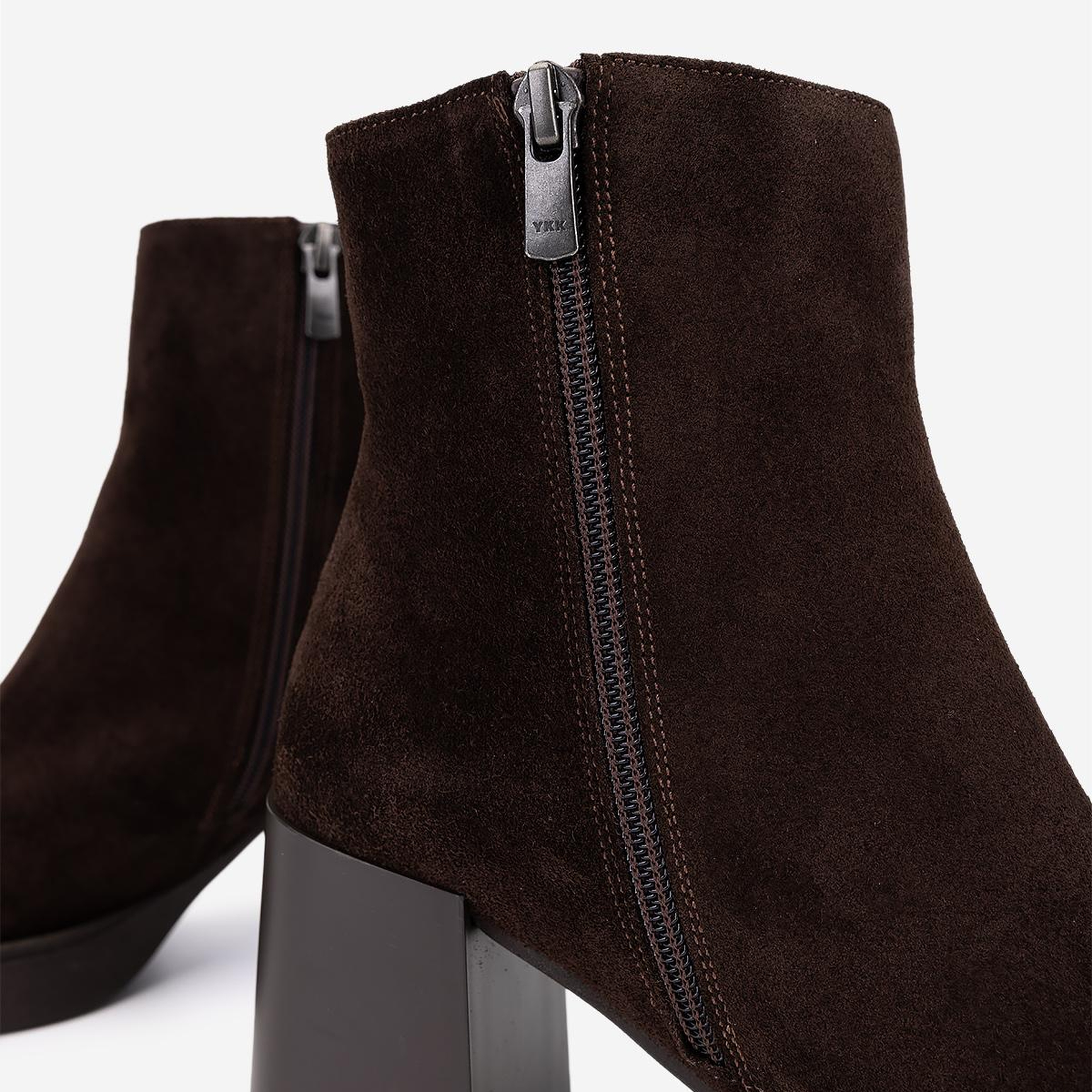 Valmenti Kadın Hakiki Deri Kahverengi Süet Topuklu Bot