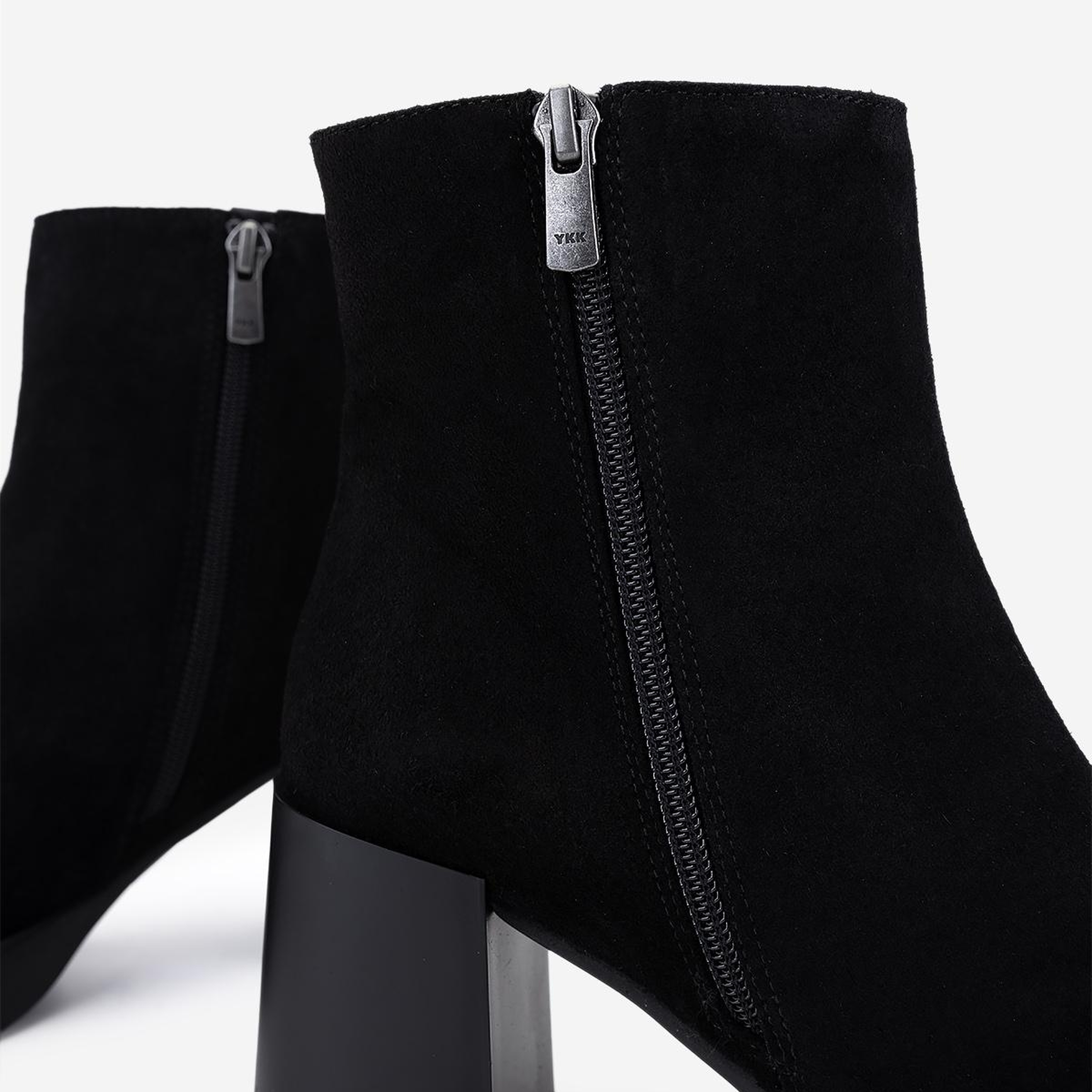 Valmenti Kadın Hakiki Deri Siyah Süet Topuklu Bot