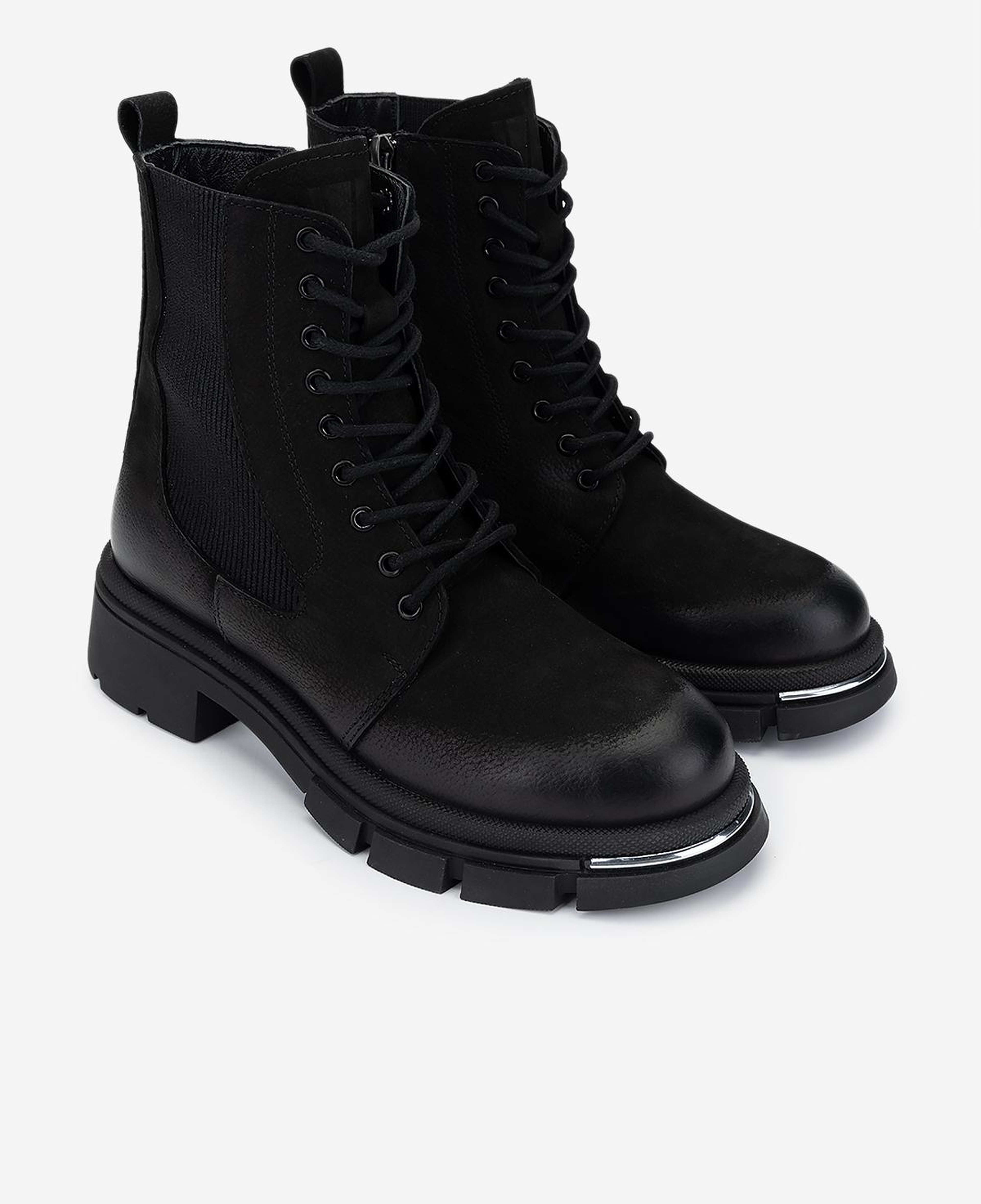 Valmenti Kadın Hakiki Deri Siyah Nubuk Düz Bot