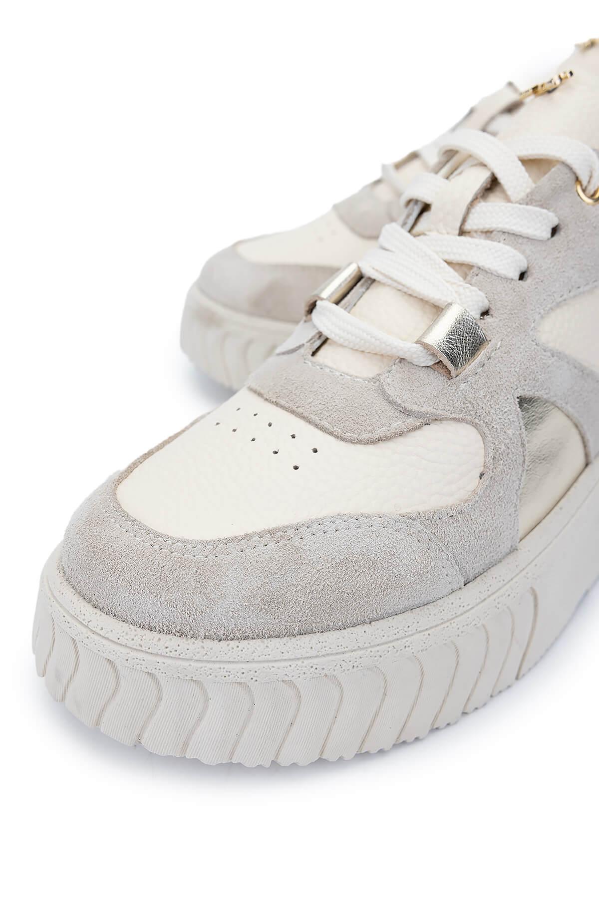 Tamer Tanca Kadın Hakiki Deri Bej Sneakers & Spor Ayakkabı