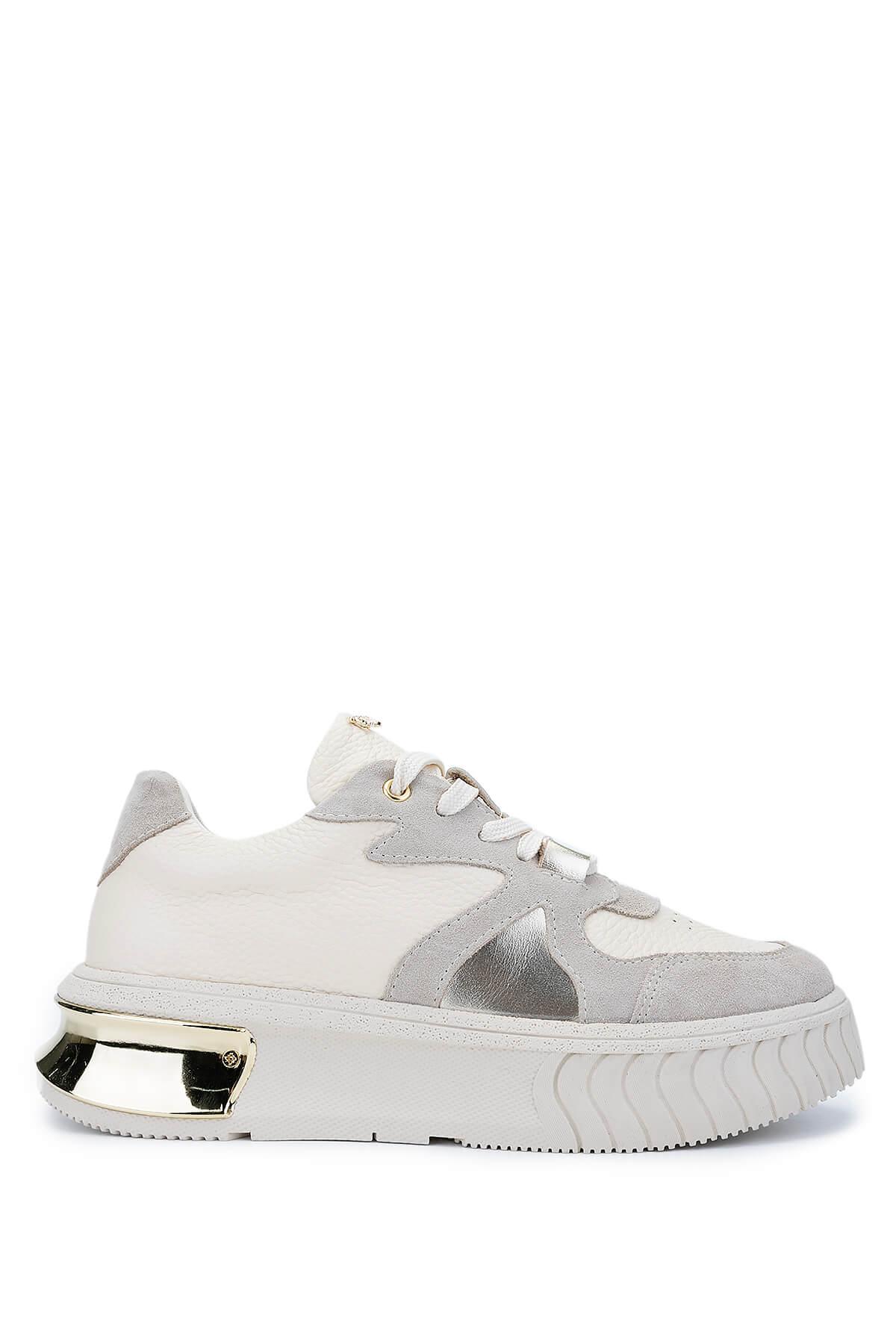 Tamer Tanca Kadın Hakiki Deri Bej Sneakers & Spor Ayakkabı