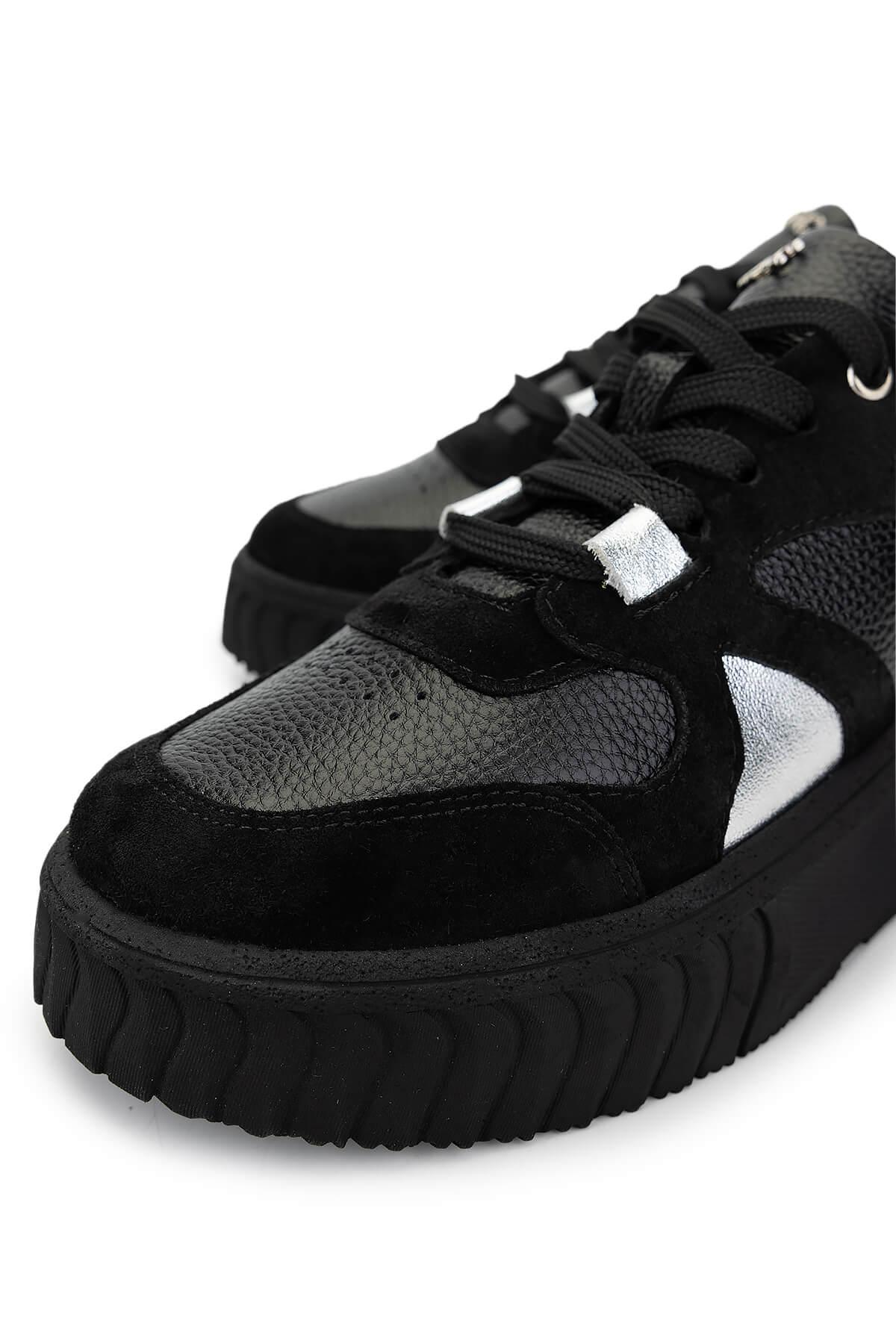 Tamer Tanca Kadın Hakiki Deri Siyah Sneakers & Spor Ayakkabı