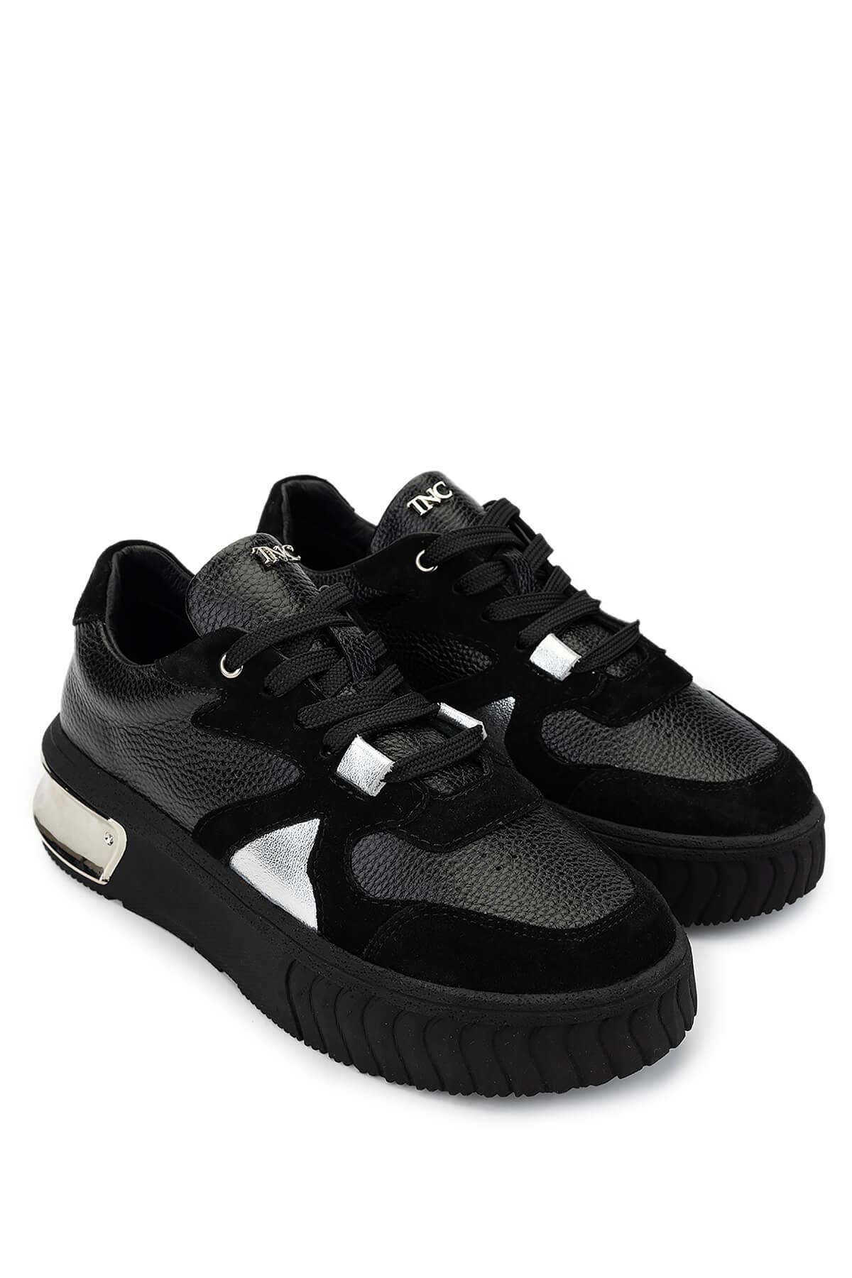 Tamer Tanca Kadın Hakiki Deri Siyah Sneakers & Spor Ayakkabı