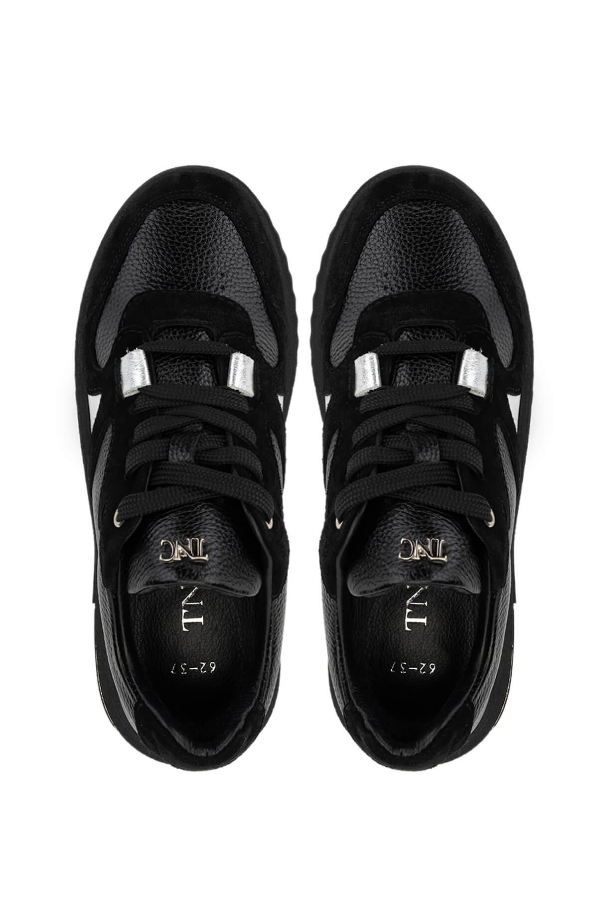 Tamer Tanca Kadın Hakiki Deri Siyah Sneakers & Spor Ayakkabı