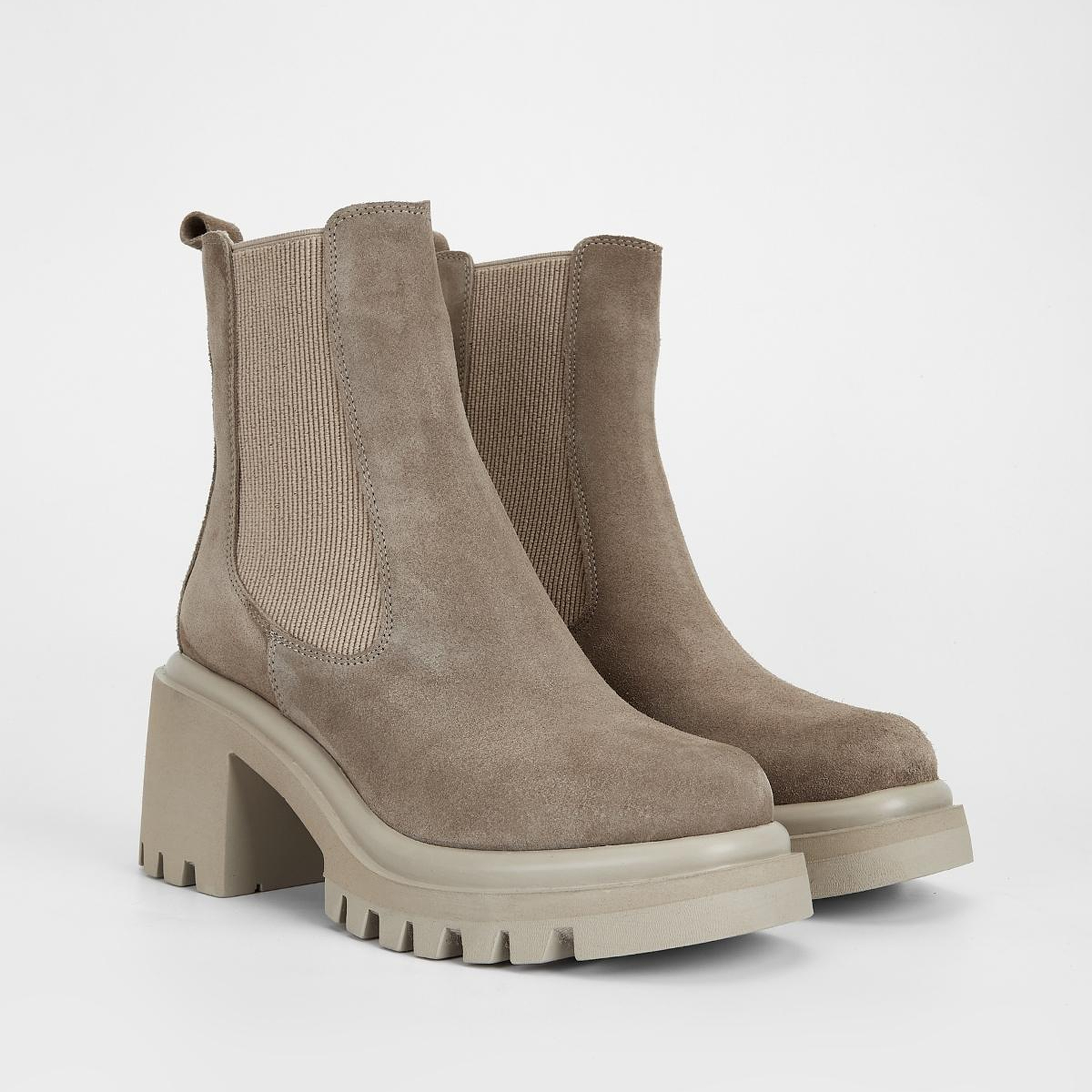 Valmenti Kadın Hakiki Deri Bej Süet Topuklu Bot