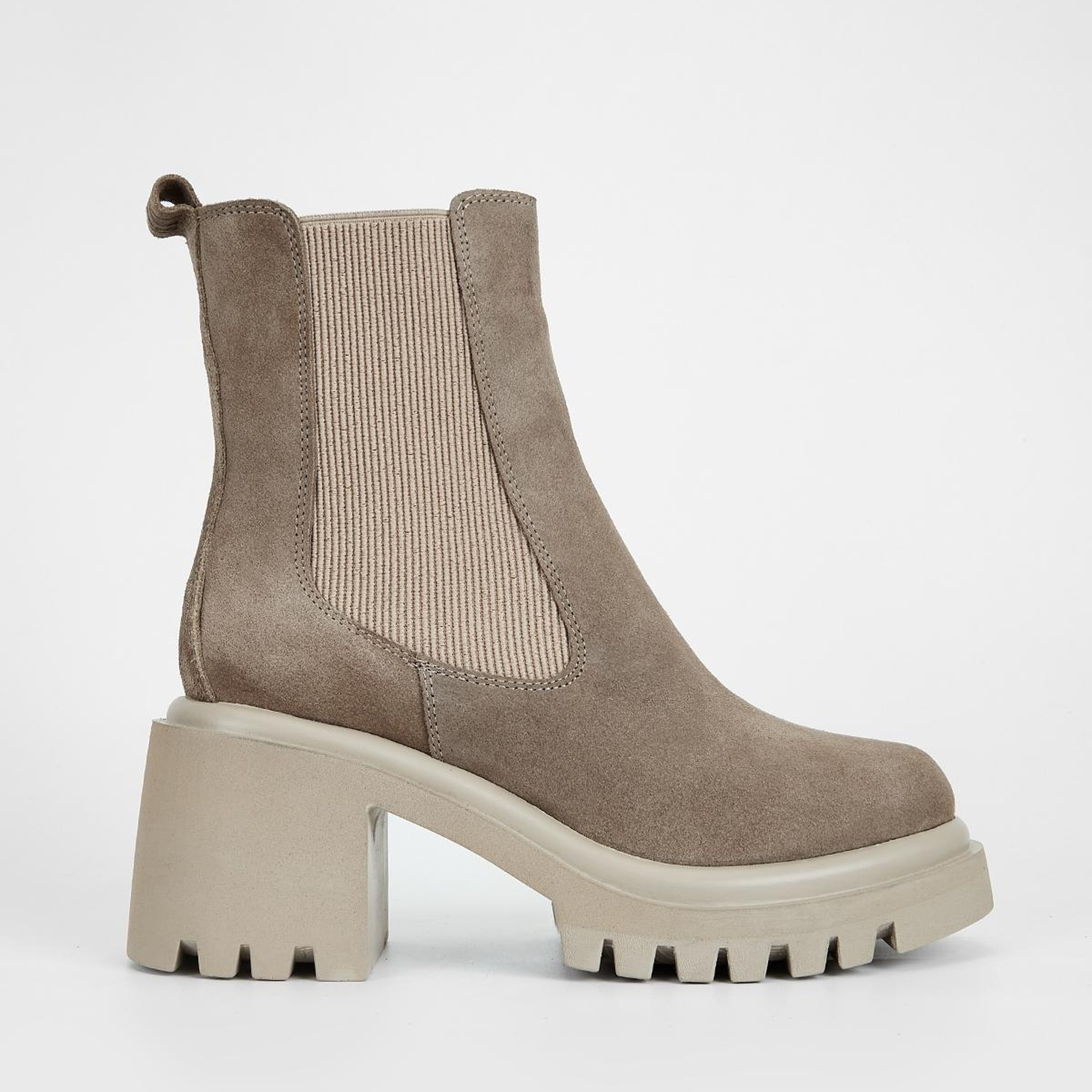 Valmenti Kadın Hakiki Deri Bej Süet Topuklu Bot