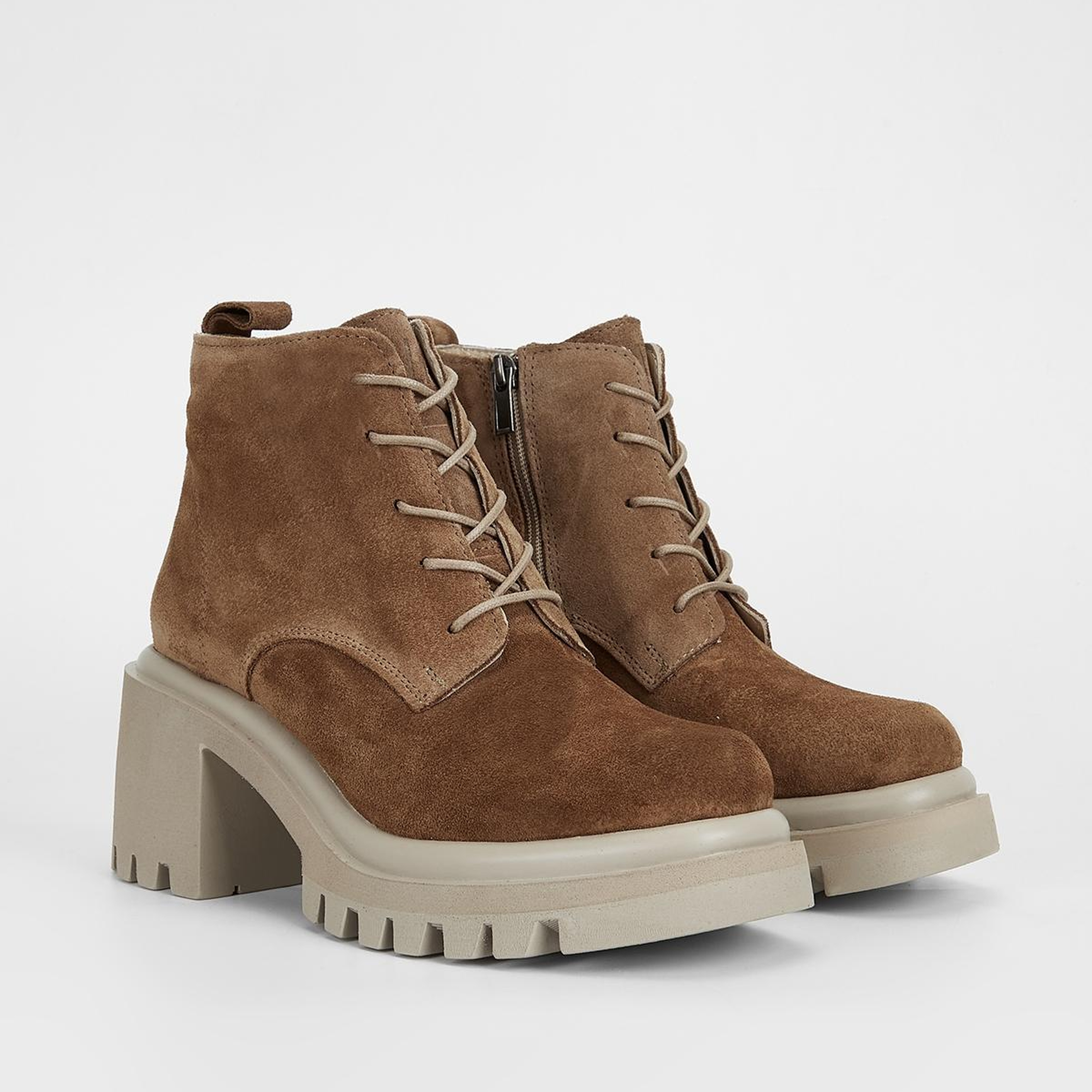 Valmenti Kadın Hakiki Deri Tütün Süet Topuklu Bot