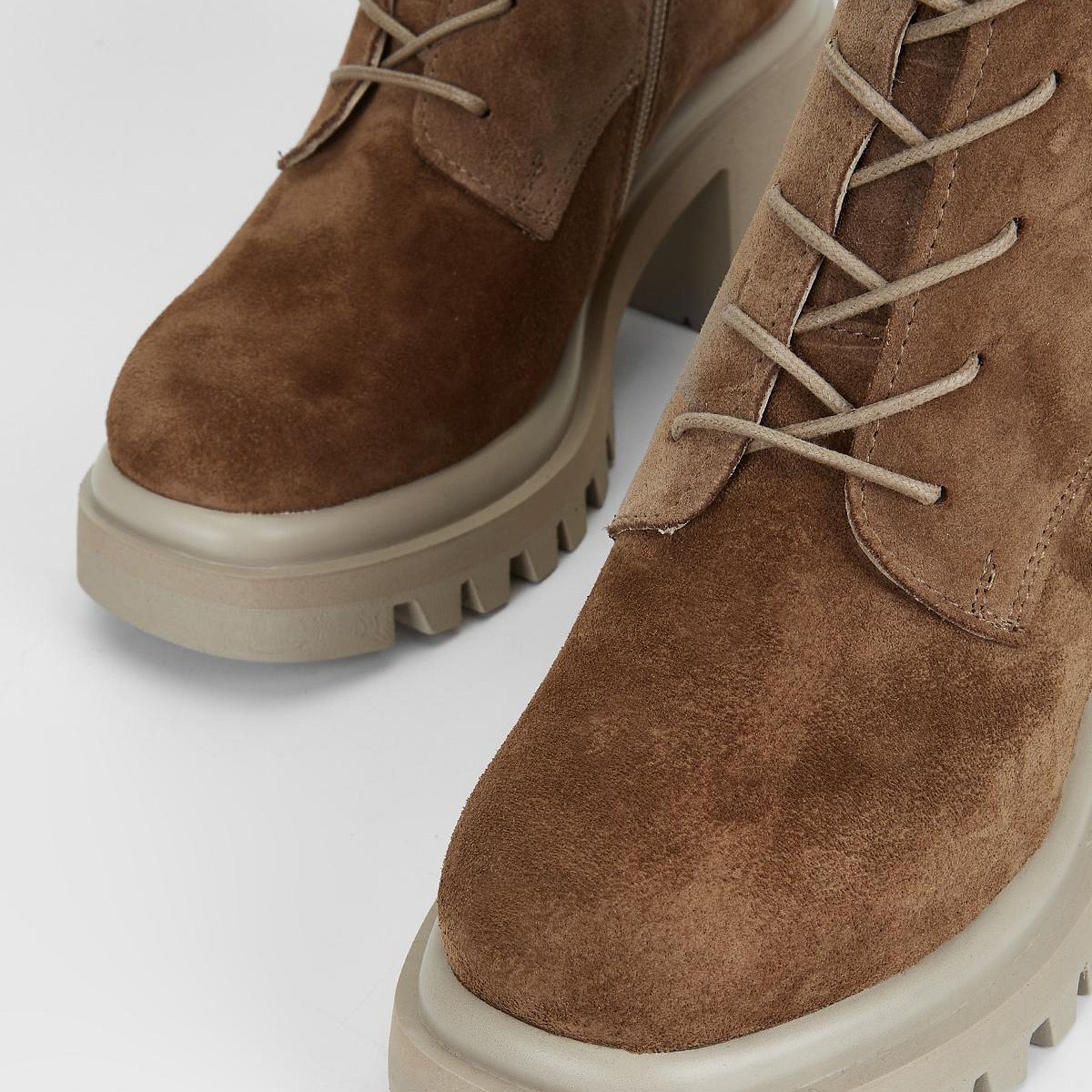 Valmenti Kadın Hakiki Deri Tütün Süet Topuklu Bot