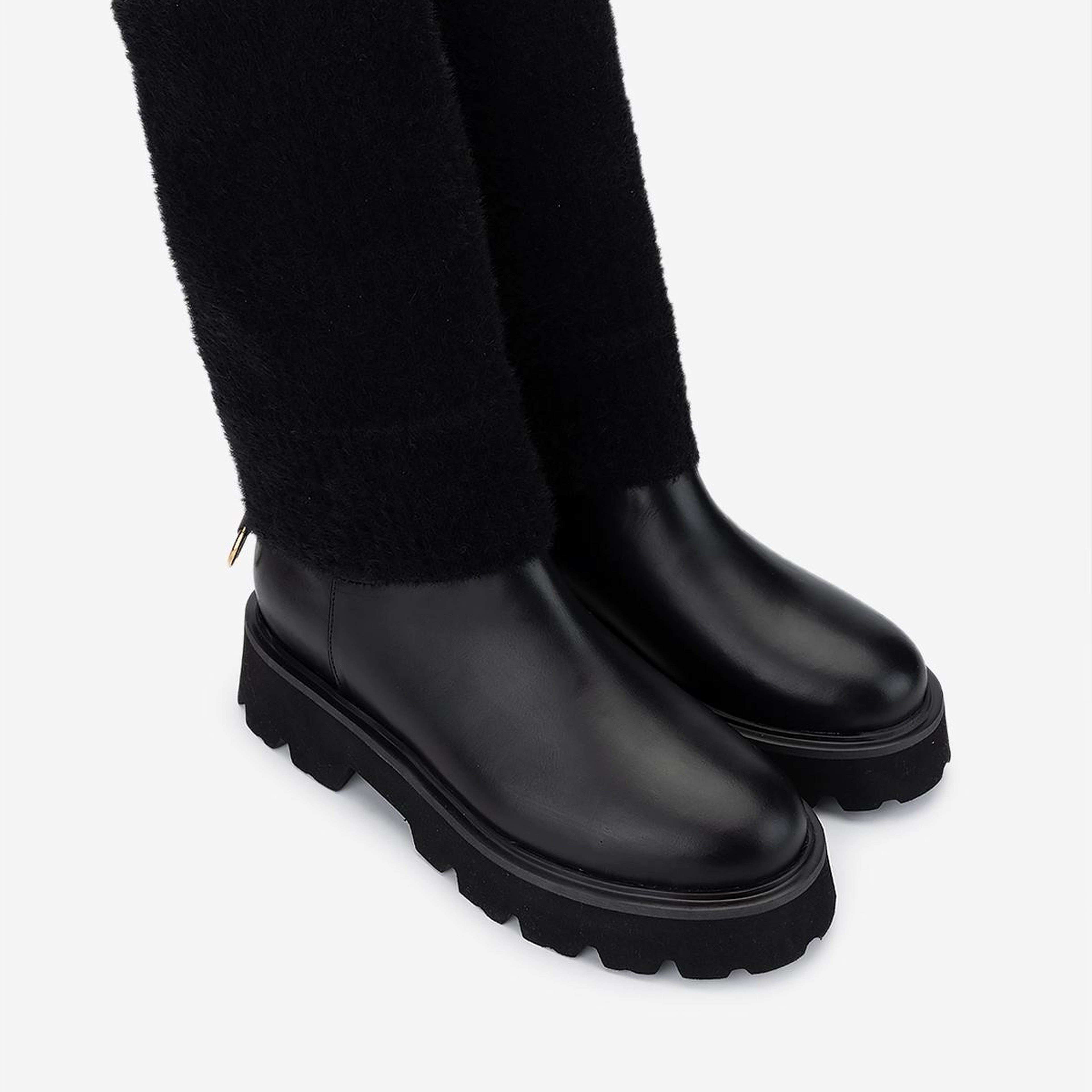 Valmenti Kadın Hakiki Deri Siyah Düz Bot