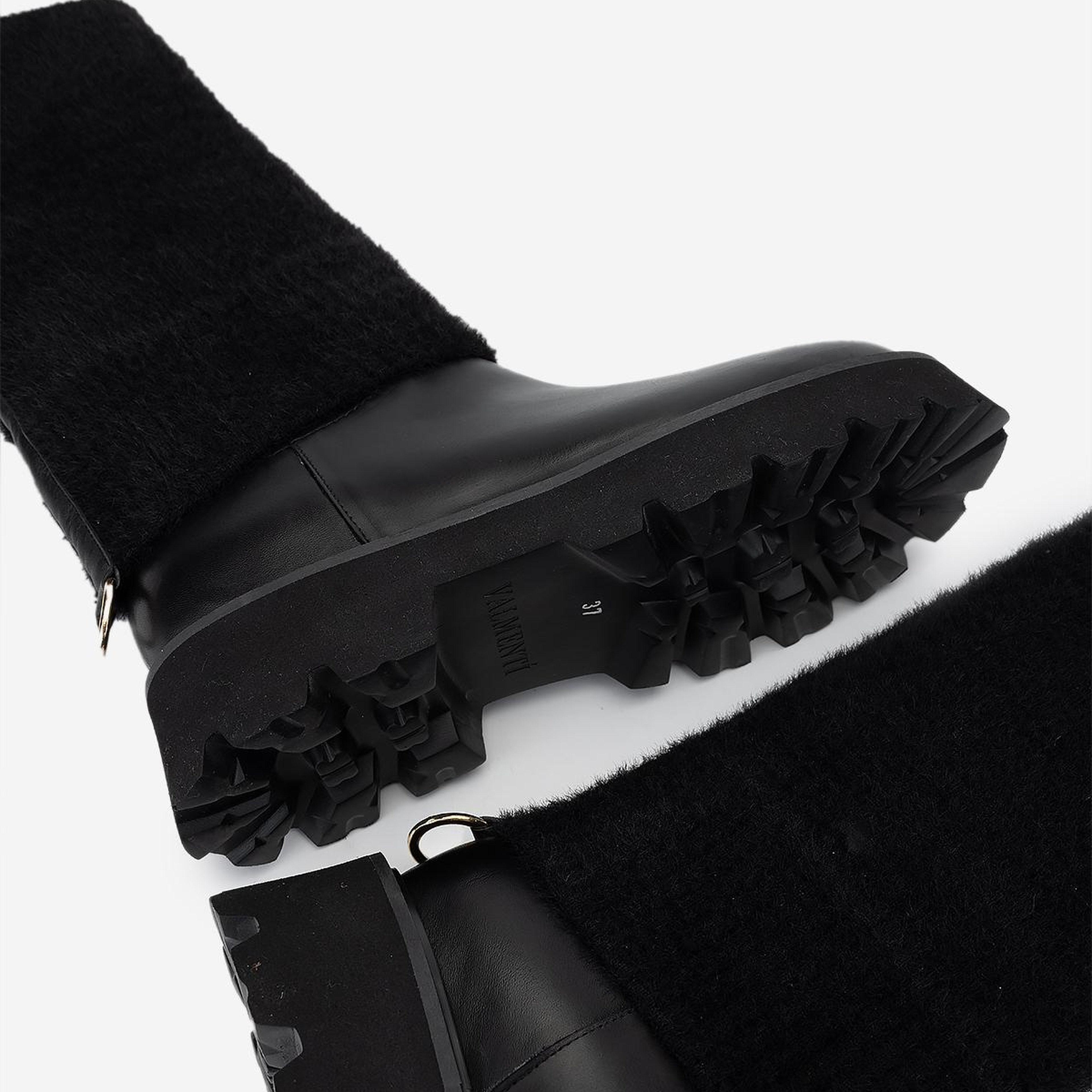 Valmenti Kadın Hakiki Deri Siyah Düz Bot