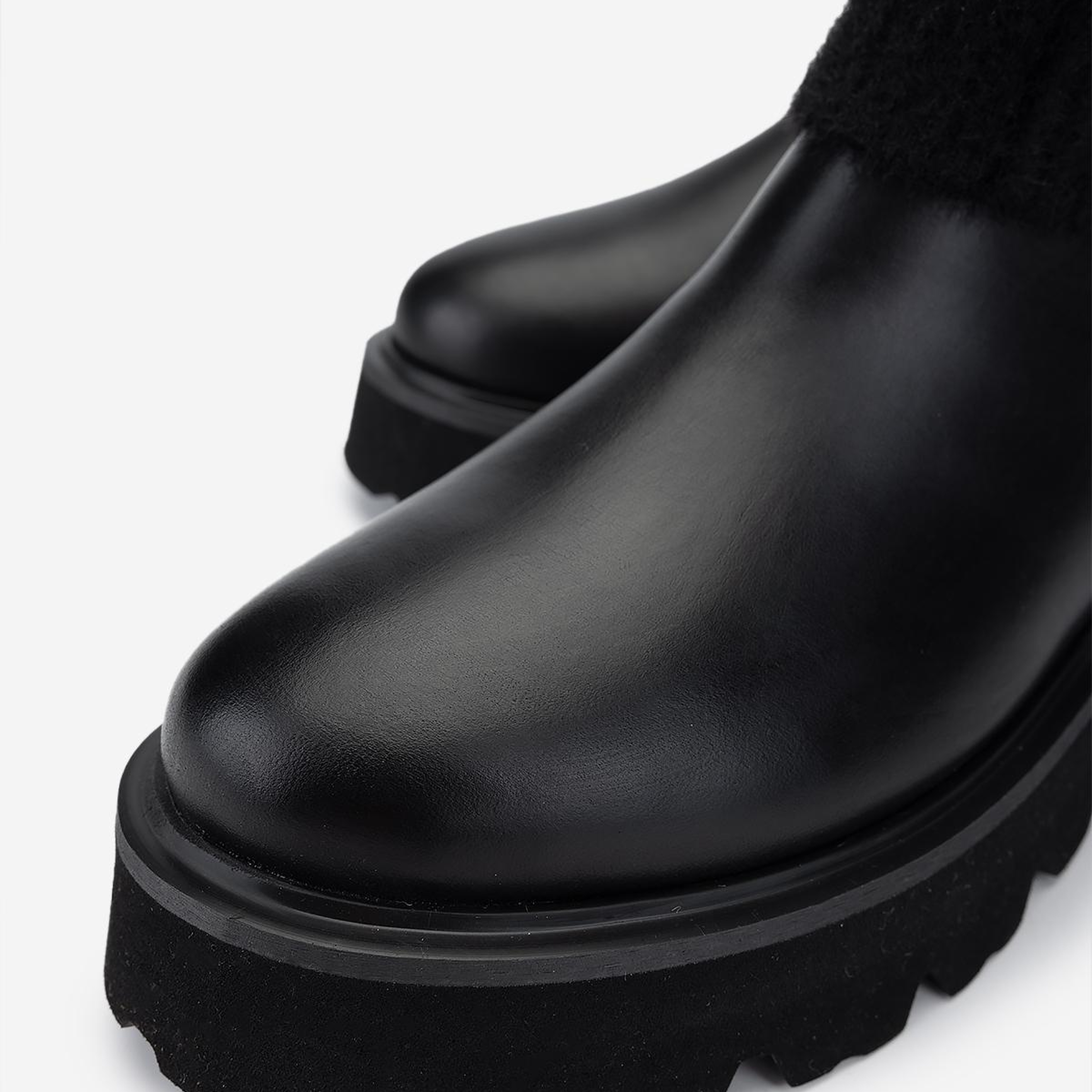 Valmenti Kadın Hakiki Deri Siyah Düz Bot