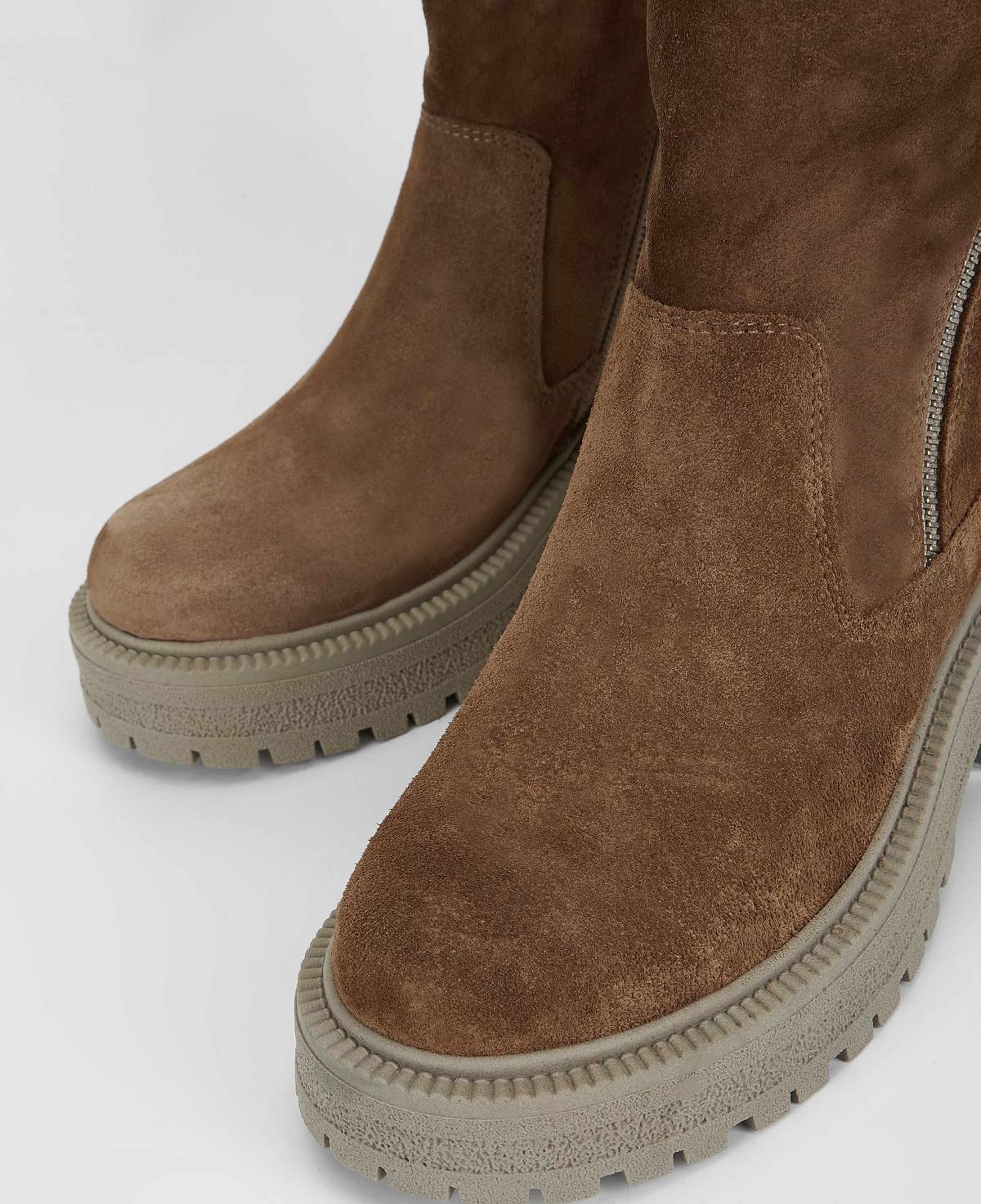 Valmenti Kadın Hakiki Deri Taba Süet Düz Bot