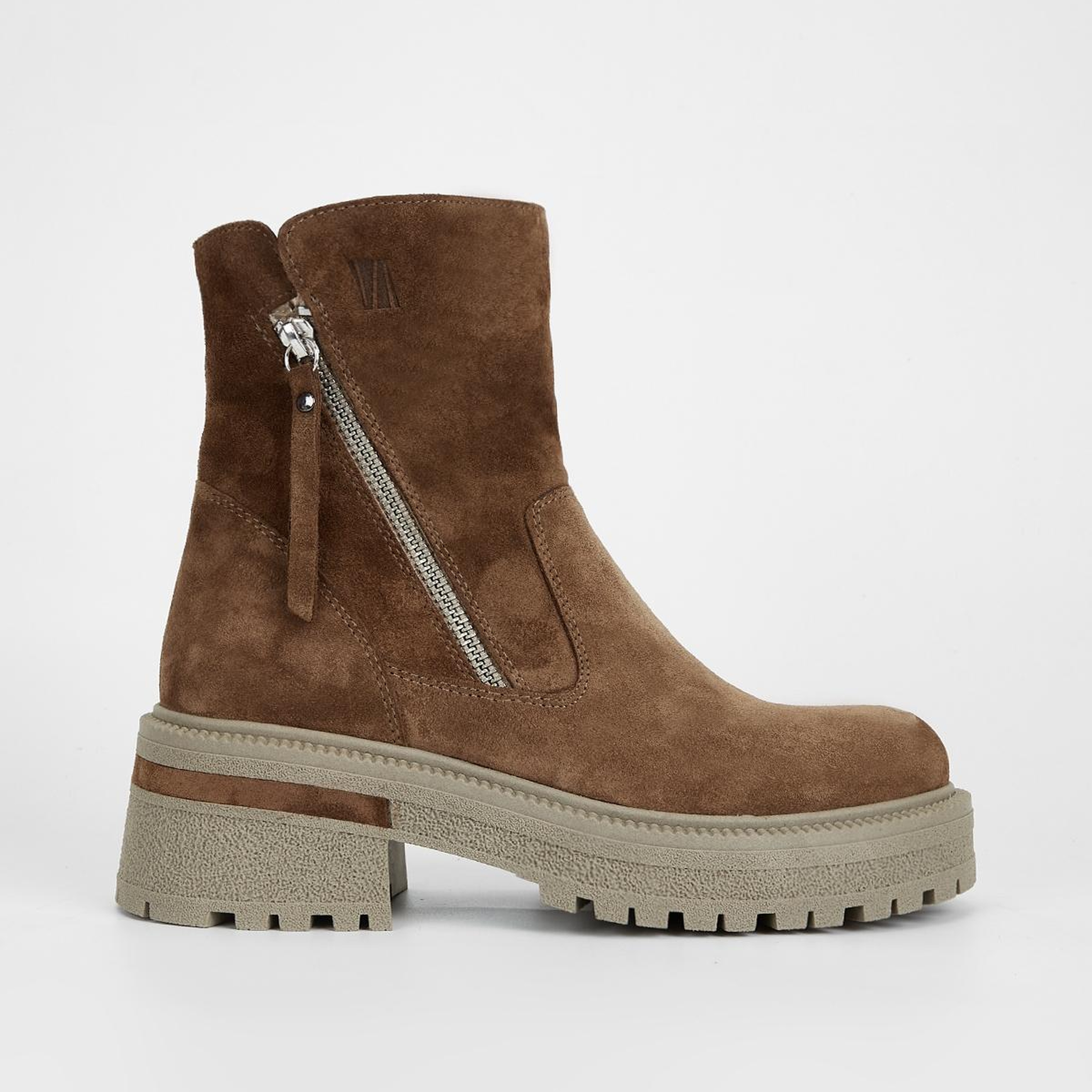 Valmenti Kadın Hakiki Deri Taba Süet Düz Bot