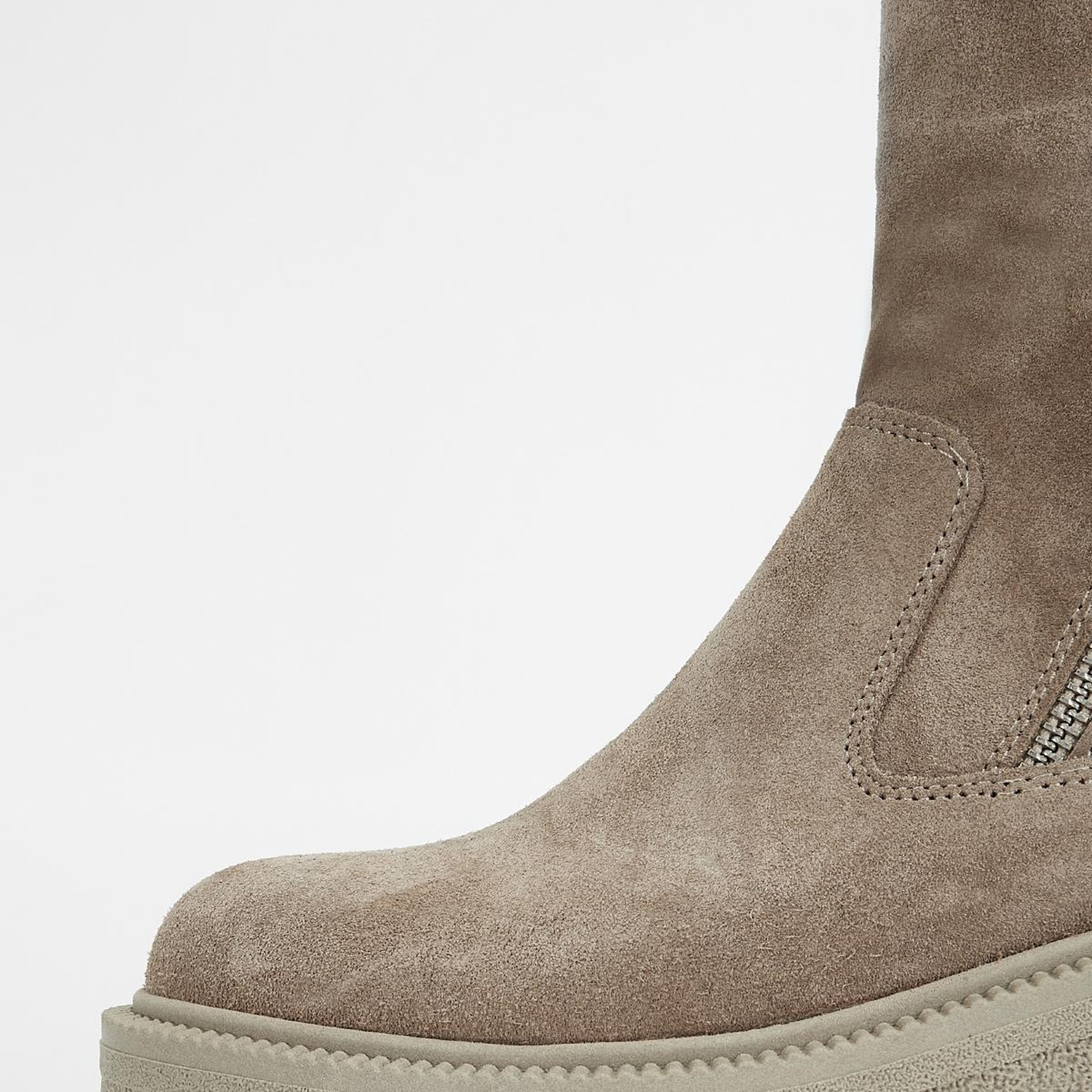 Valmenti Kadın Hakiki Deri Bej Süet Düz Bot