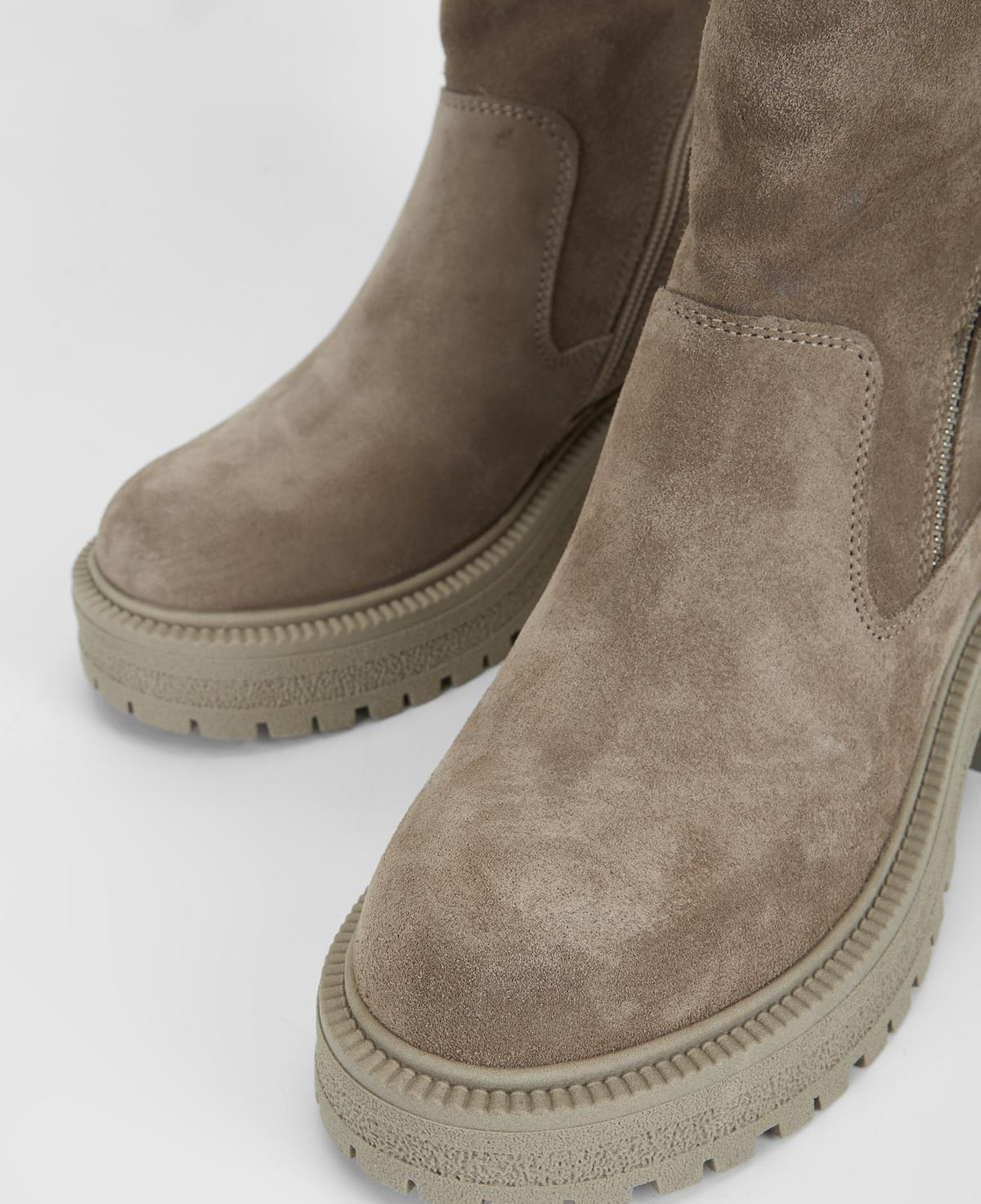 Valmenti Kadın Hakiki Deri Bej Süet Düz Bot