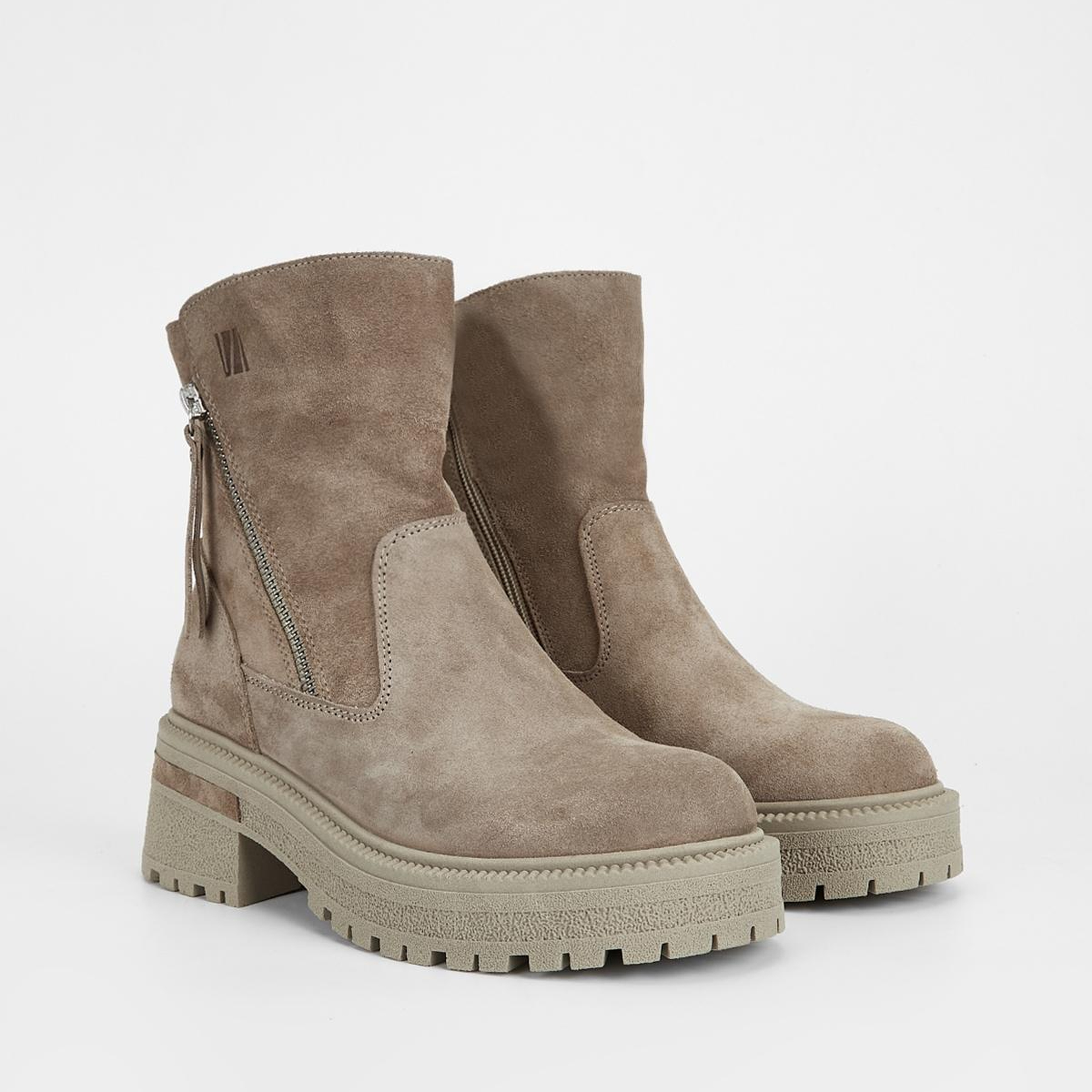 Valmenti Kadın Hakiki Deri Bej Süet Düz Bot