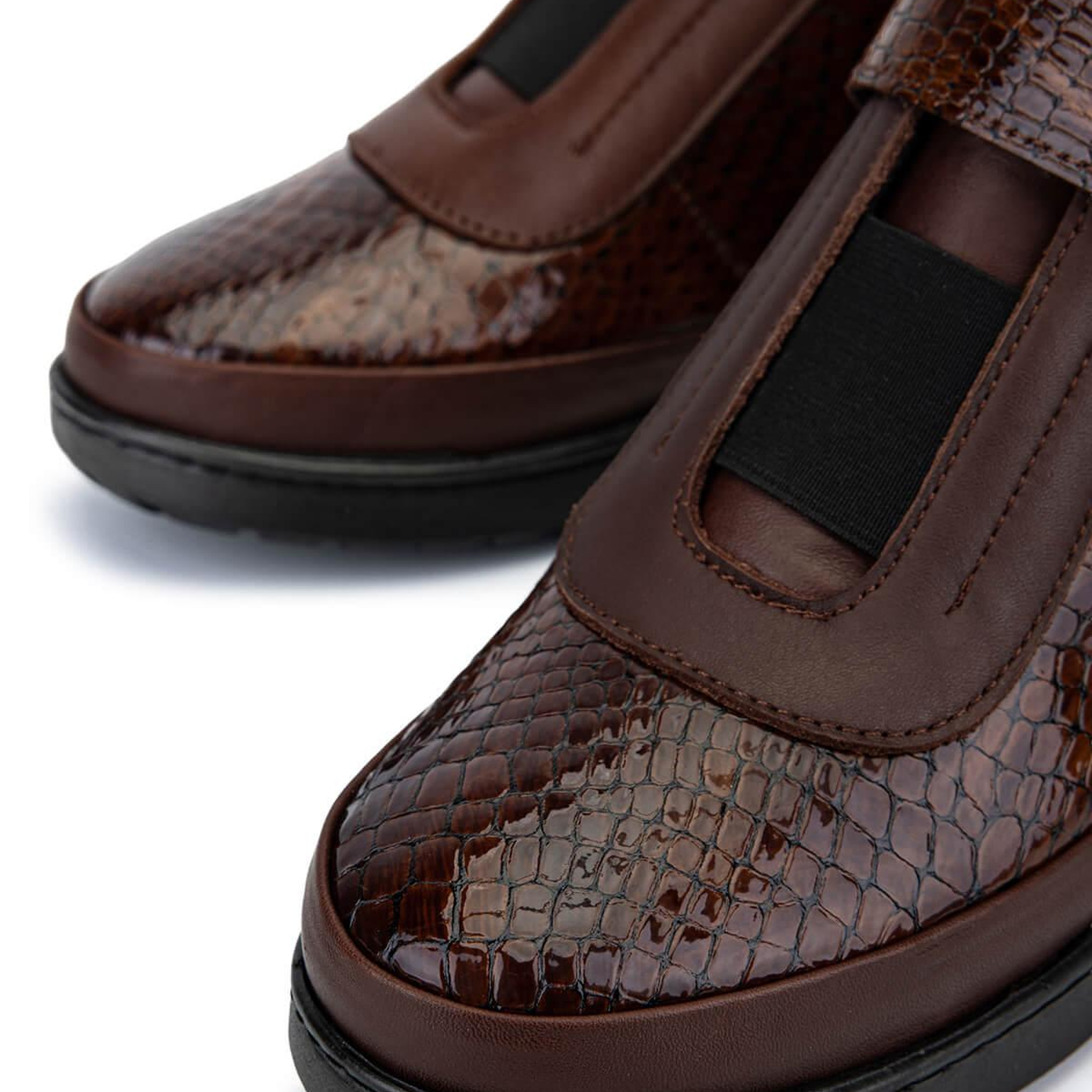 Tamer Tanca Kadın Hakiki Deri Taba Rugan Kroko Bot