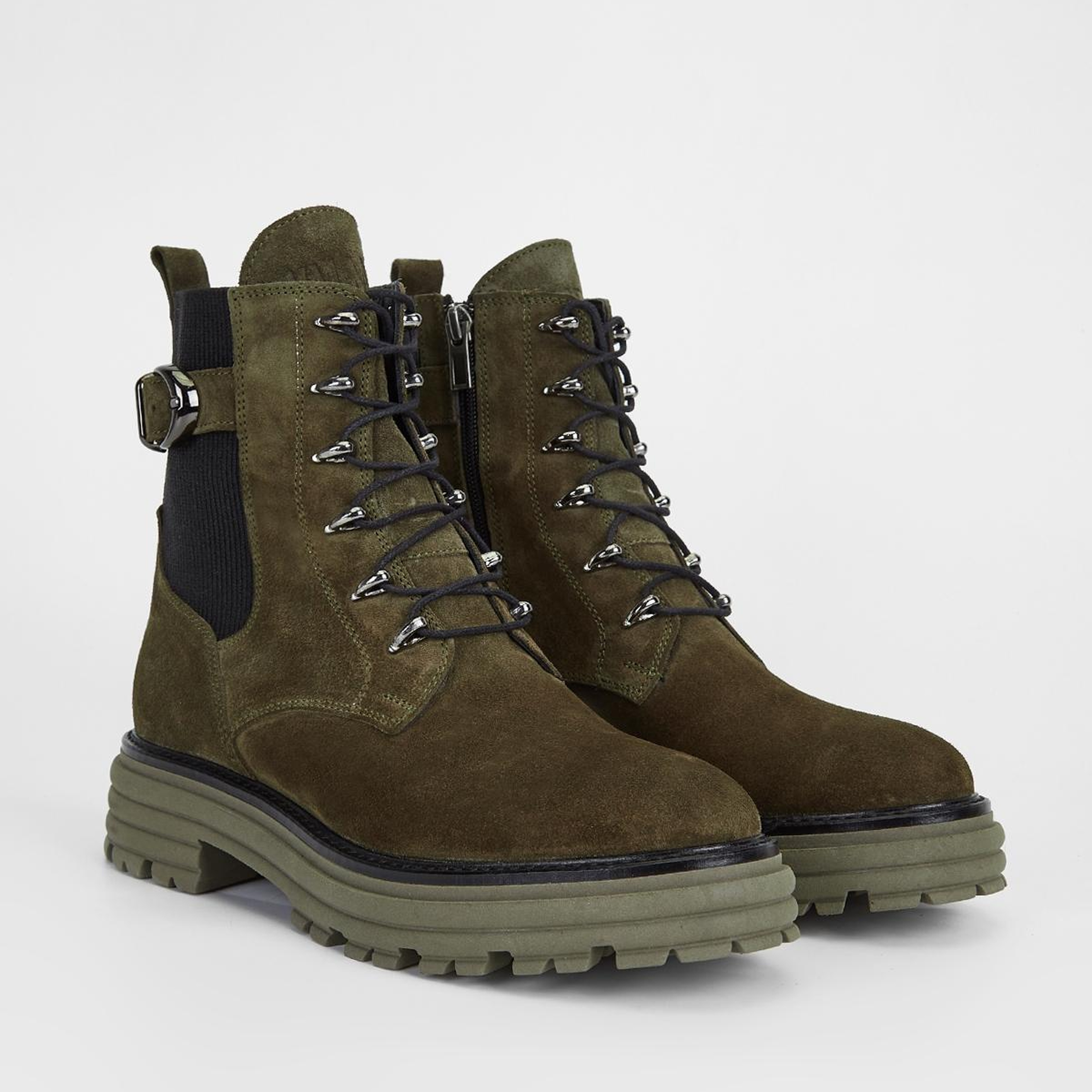 Valmenti Kadın Hakiki Deri Haki Süet Düz Bot