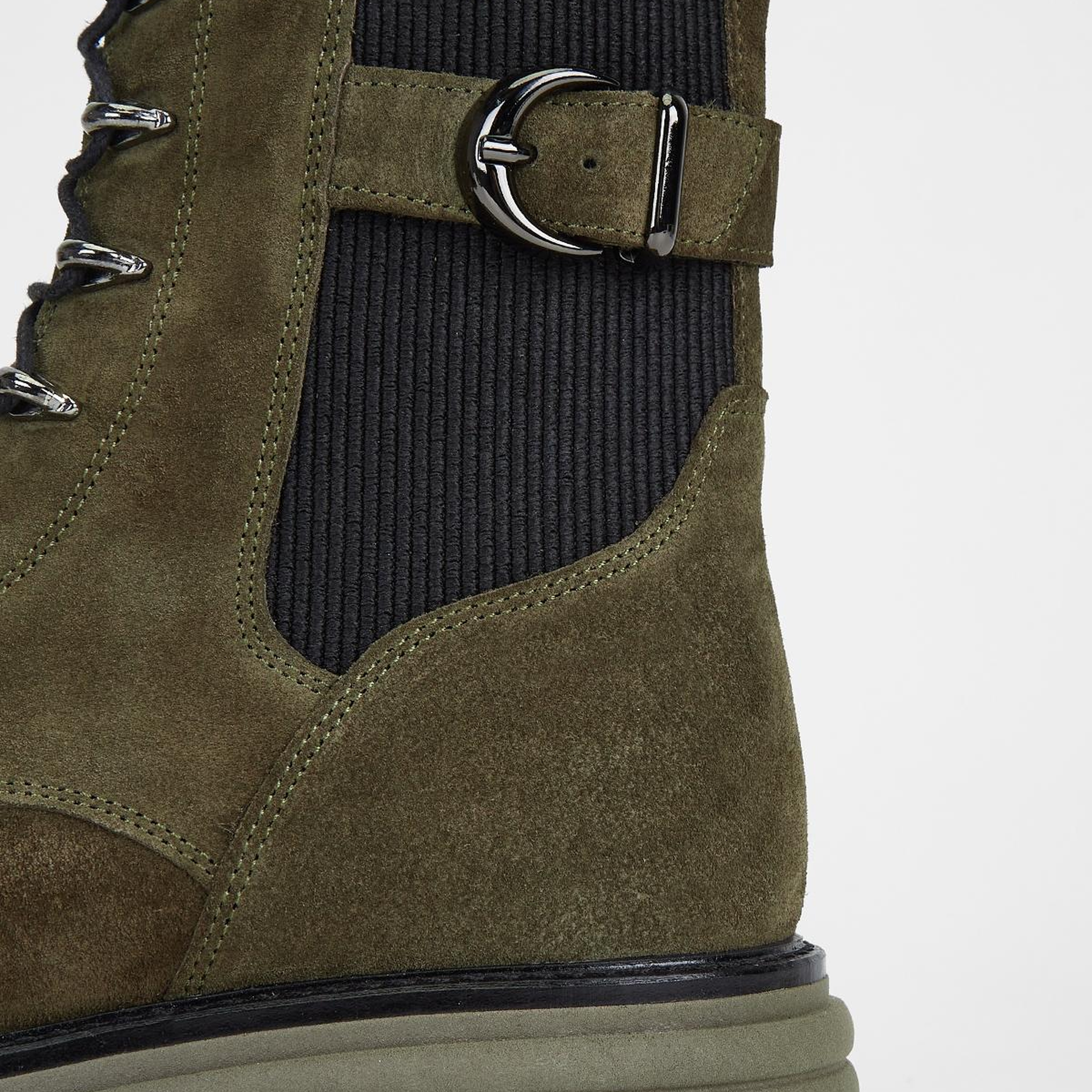 Valmenti Kadın Hakiki Deri Haki Süet Düz Bot