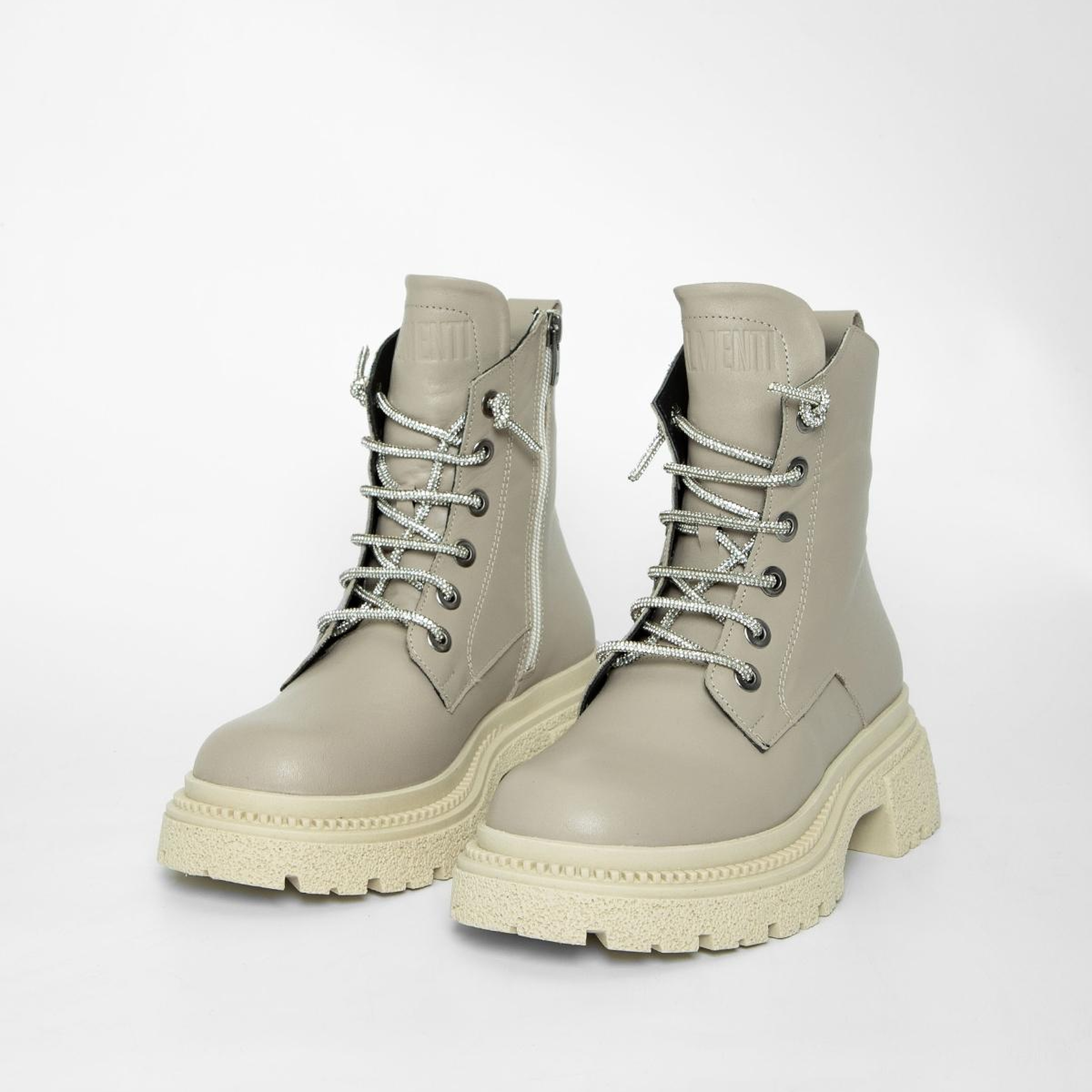 Valmenti Kadın Hakiki Deri Bej Düz Bot