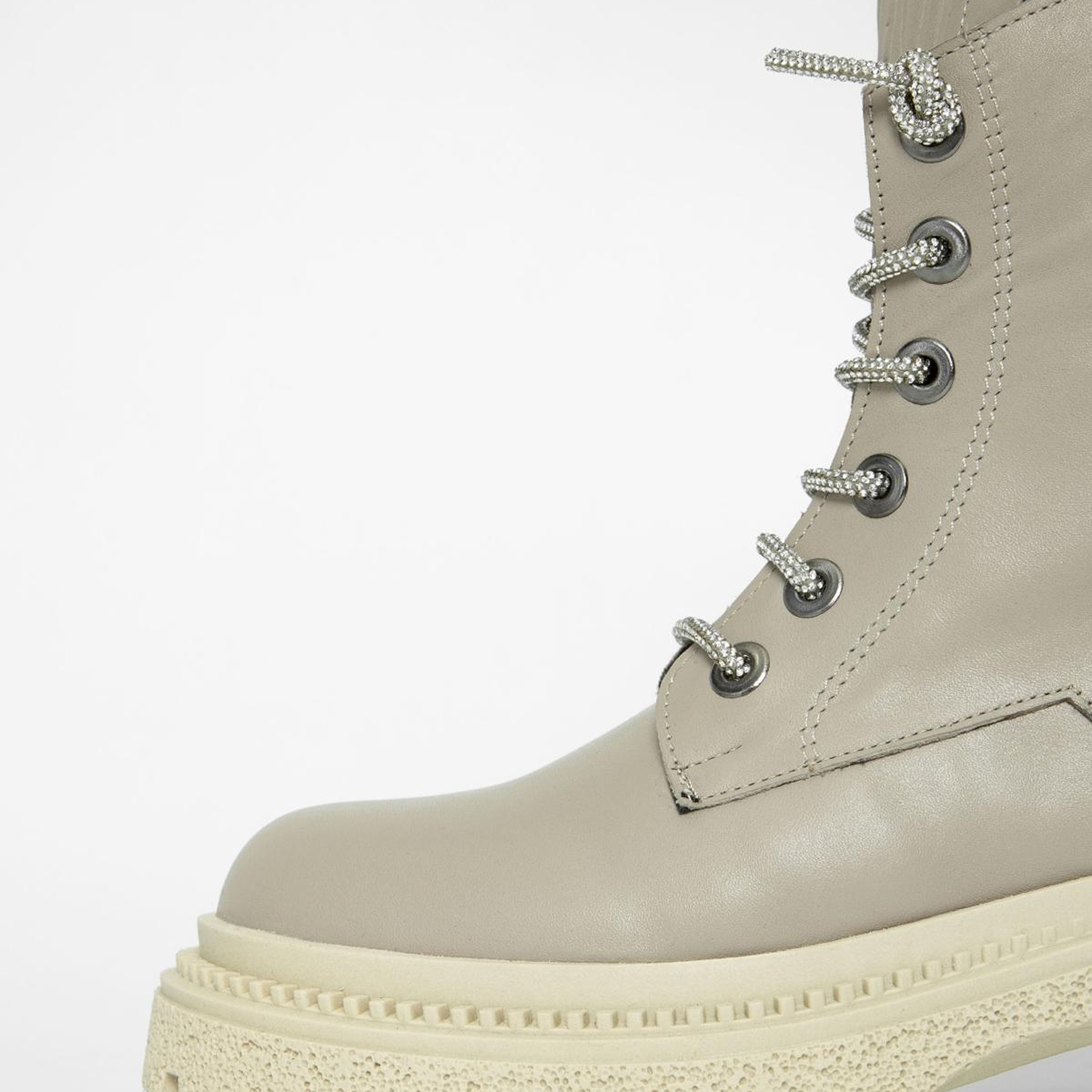 Valmenti Kadın Hakiki Deri Bej Düz Bot