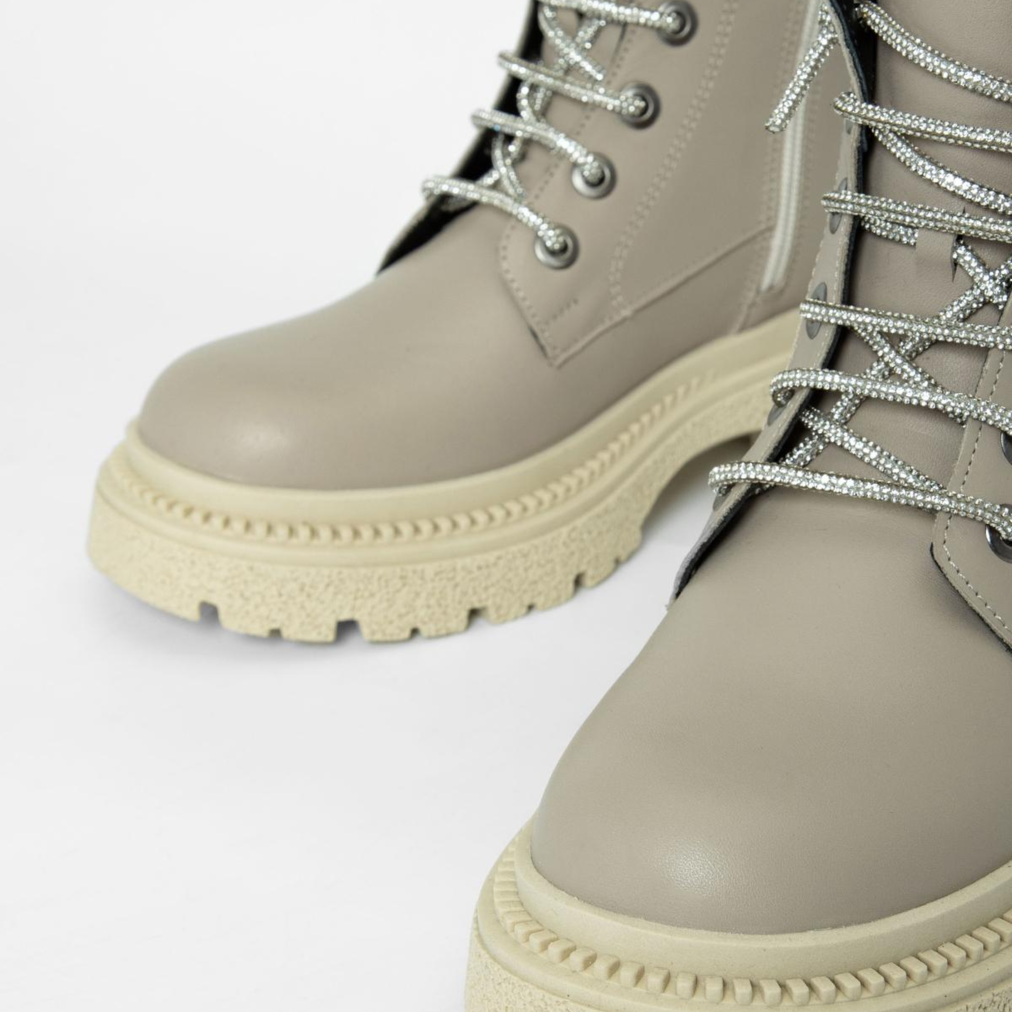 Valmenti Kadın Hakiki Deri Bej Düz Bot