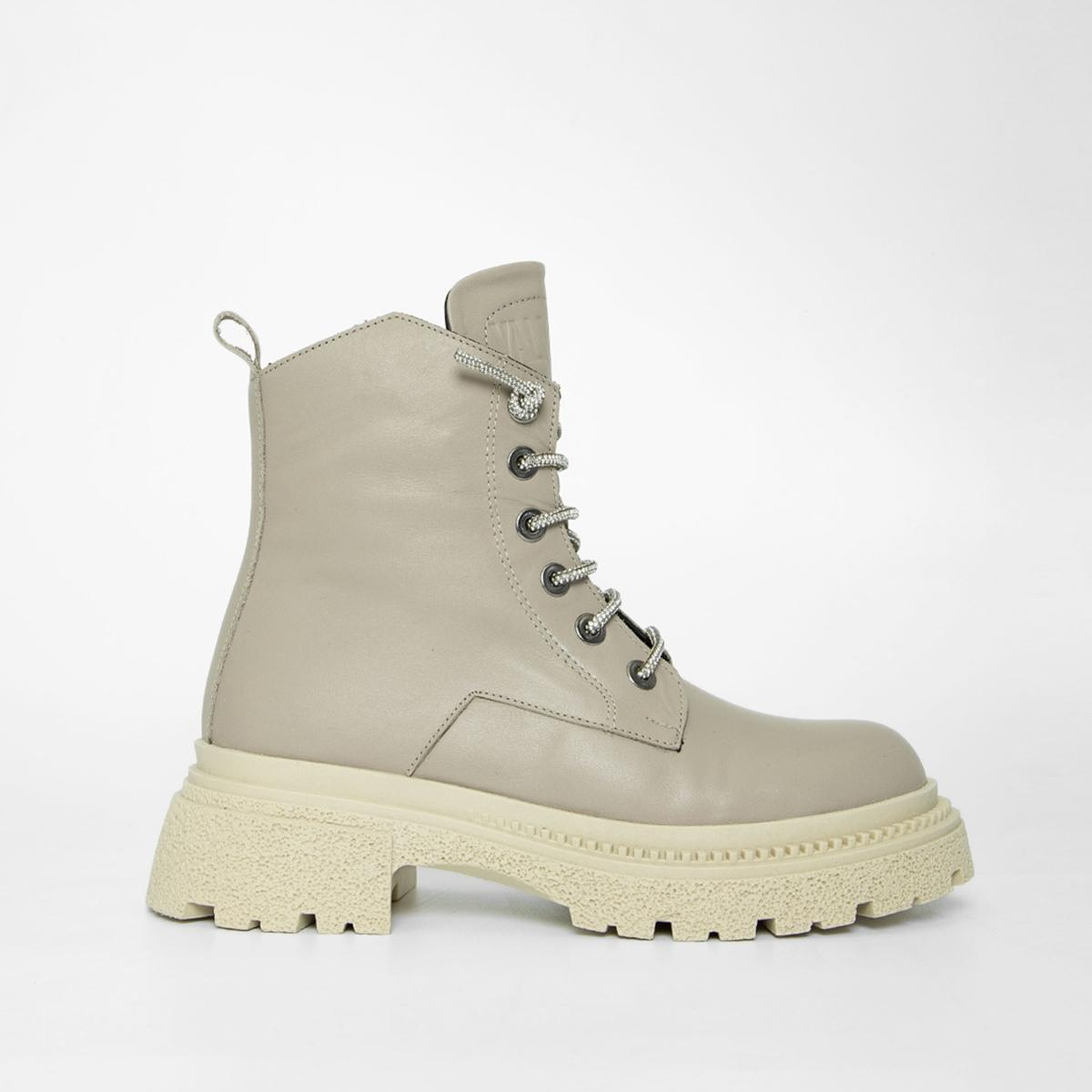 Valmenti Kadın Hakiki Deri Bej Düz Bot