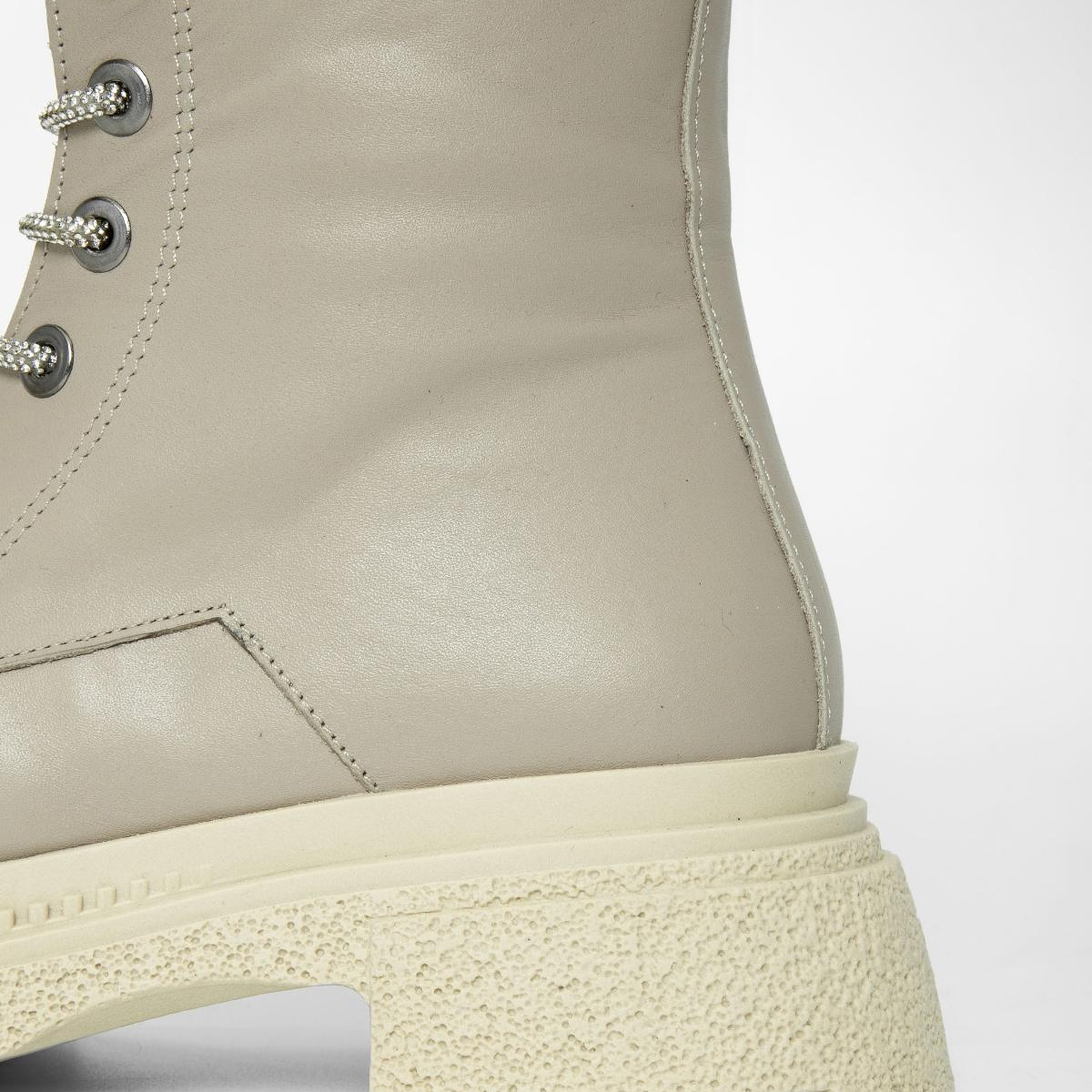 Valmenti Kadın Hakiki Deri Bej Düz Bot