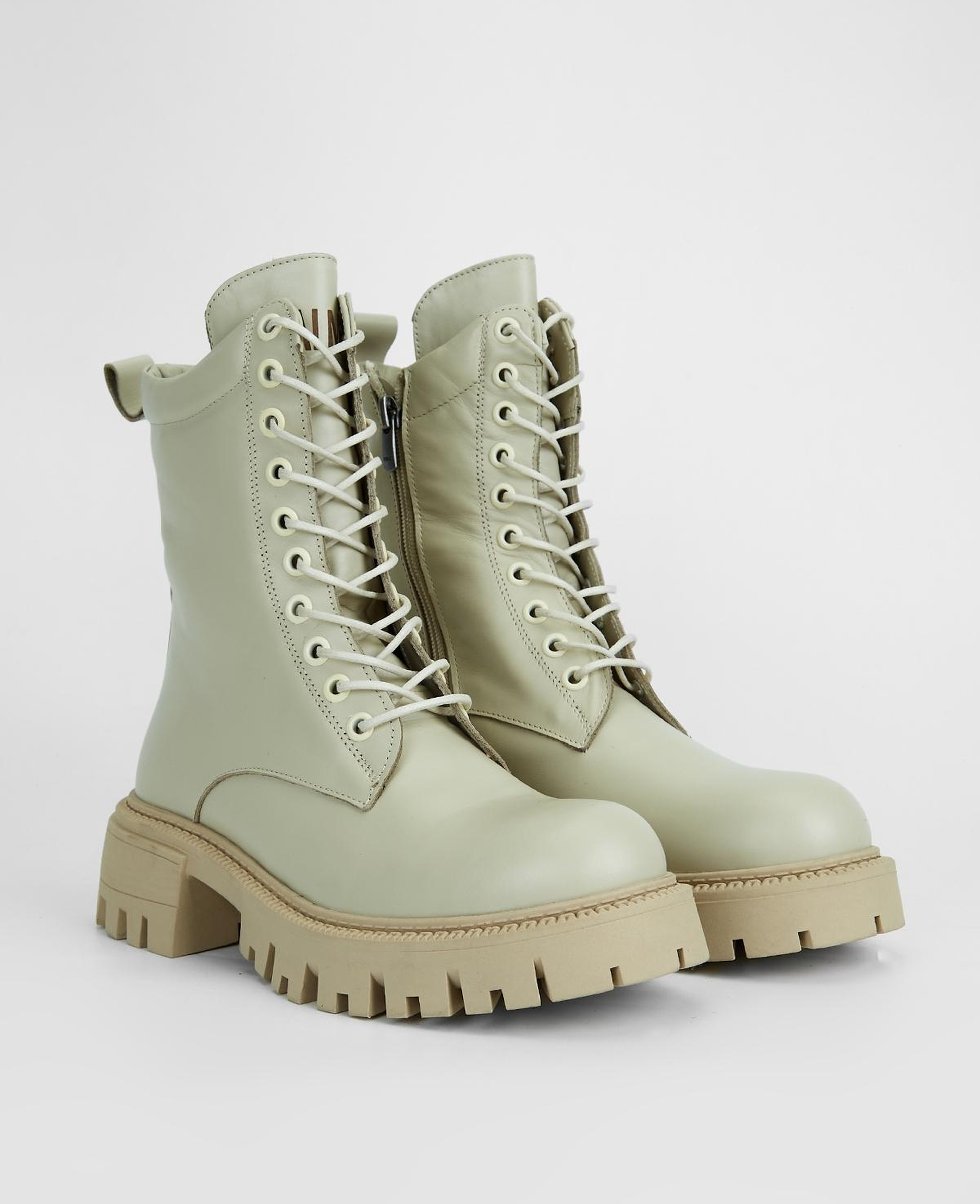 Valmenti Kadın Hakiki Deri Bej Düz Bot