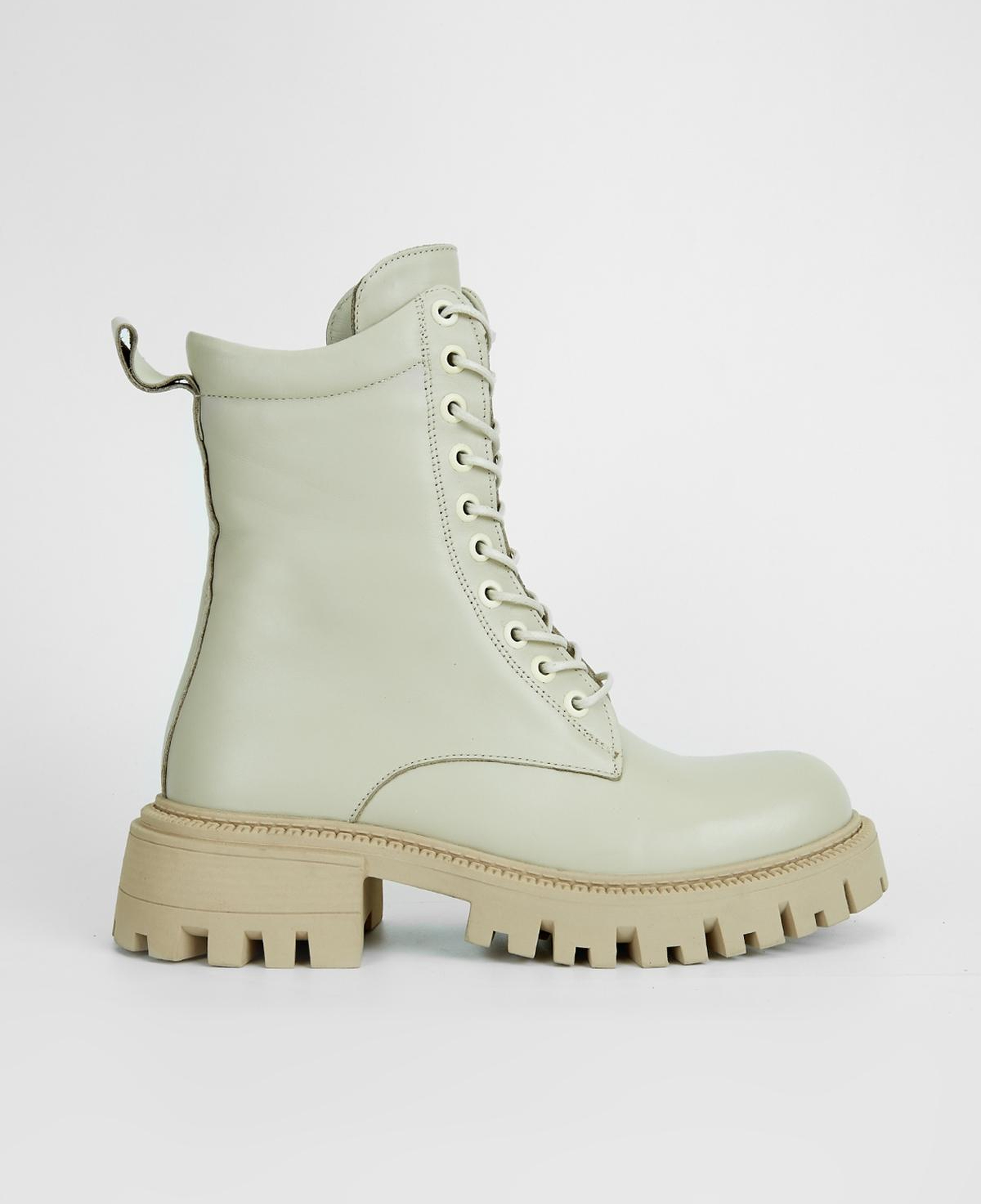 Valmenti Kadın Hakiki Deri Bej Düz Bot