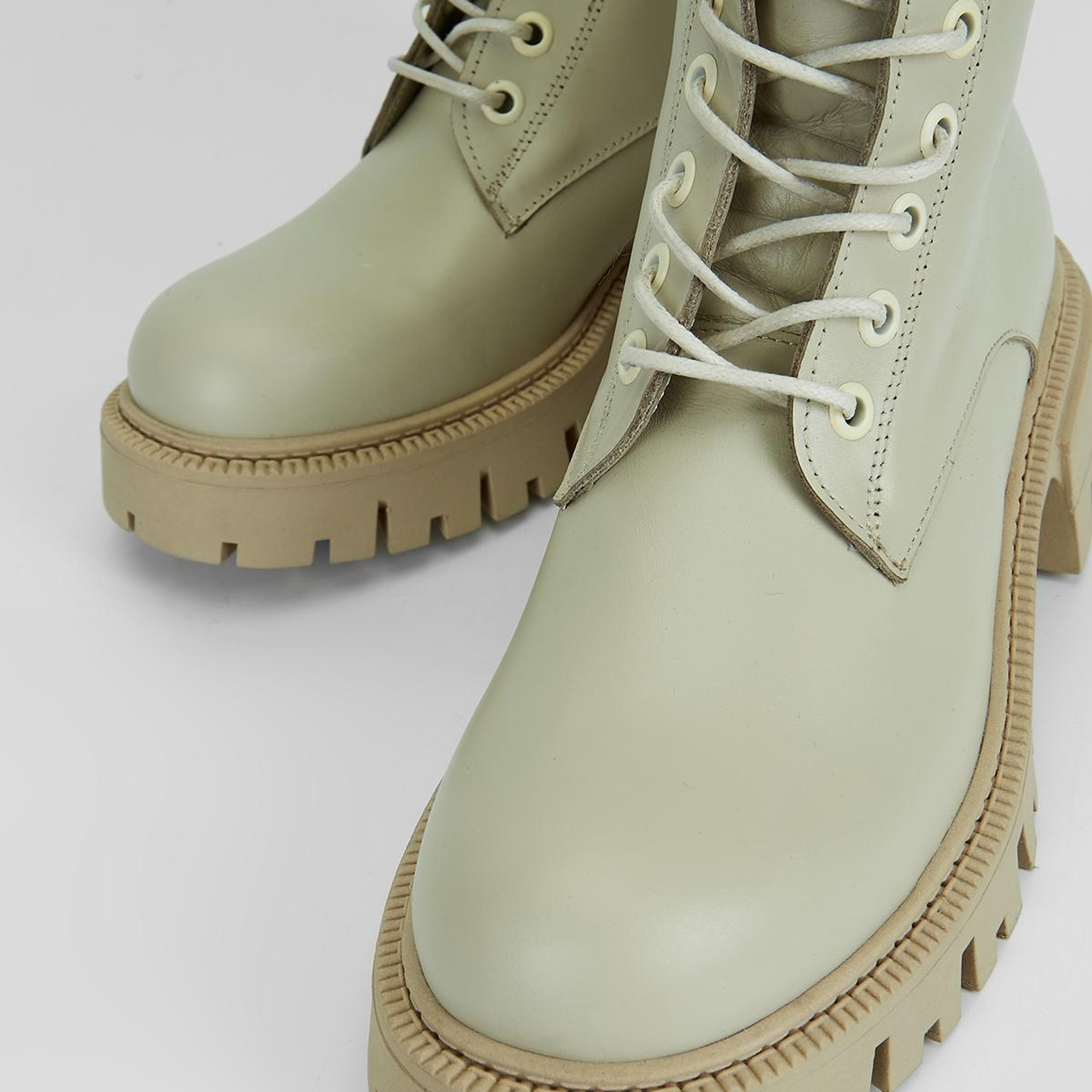 Valmenti Kadın Hakiki Deri Bej Düz Bot