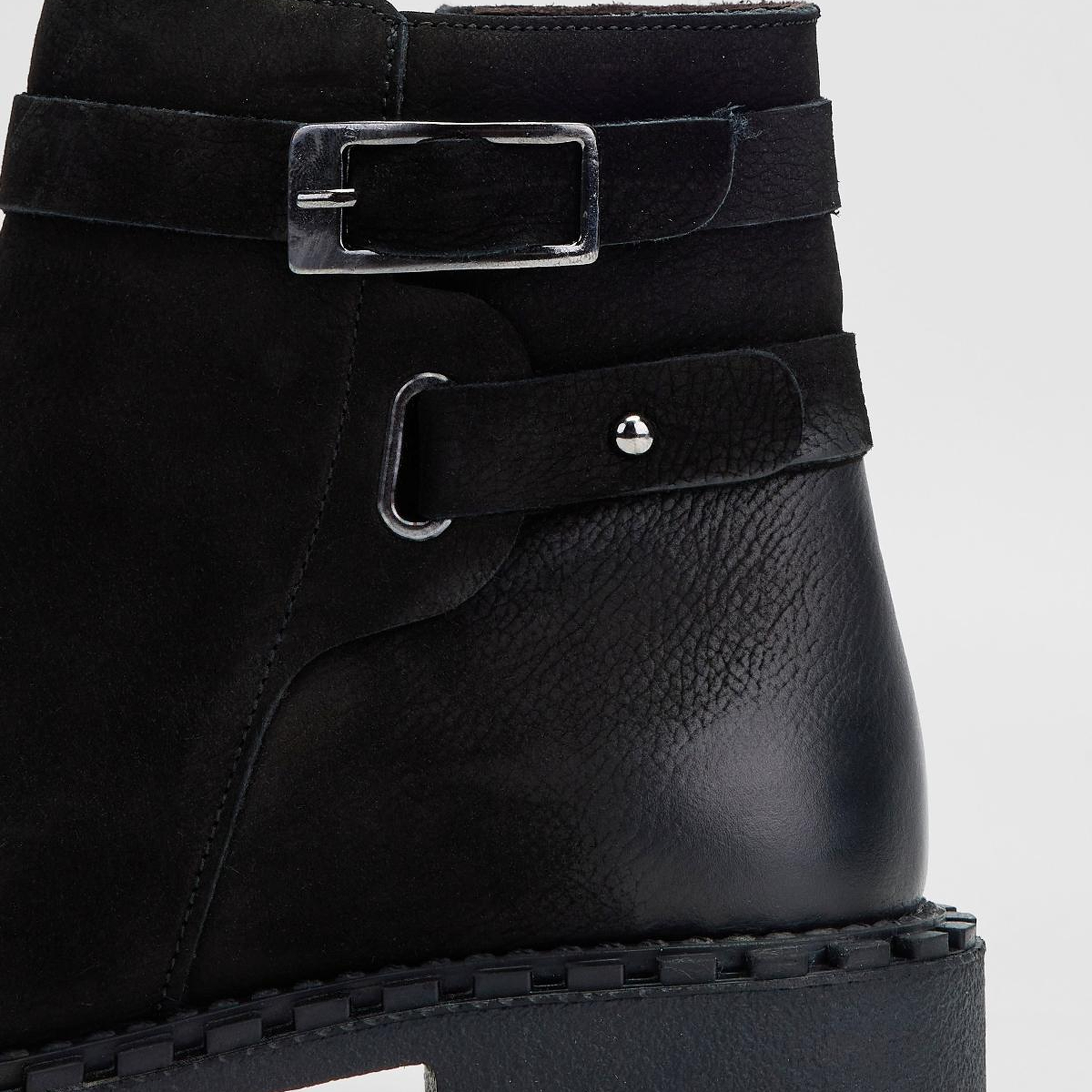 Valmenti Kadın Hakiki Deri Siyah Nubuk Düz Bot