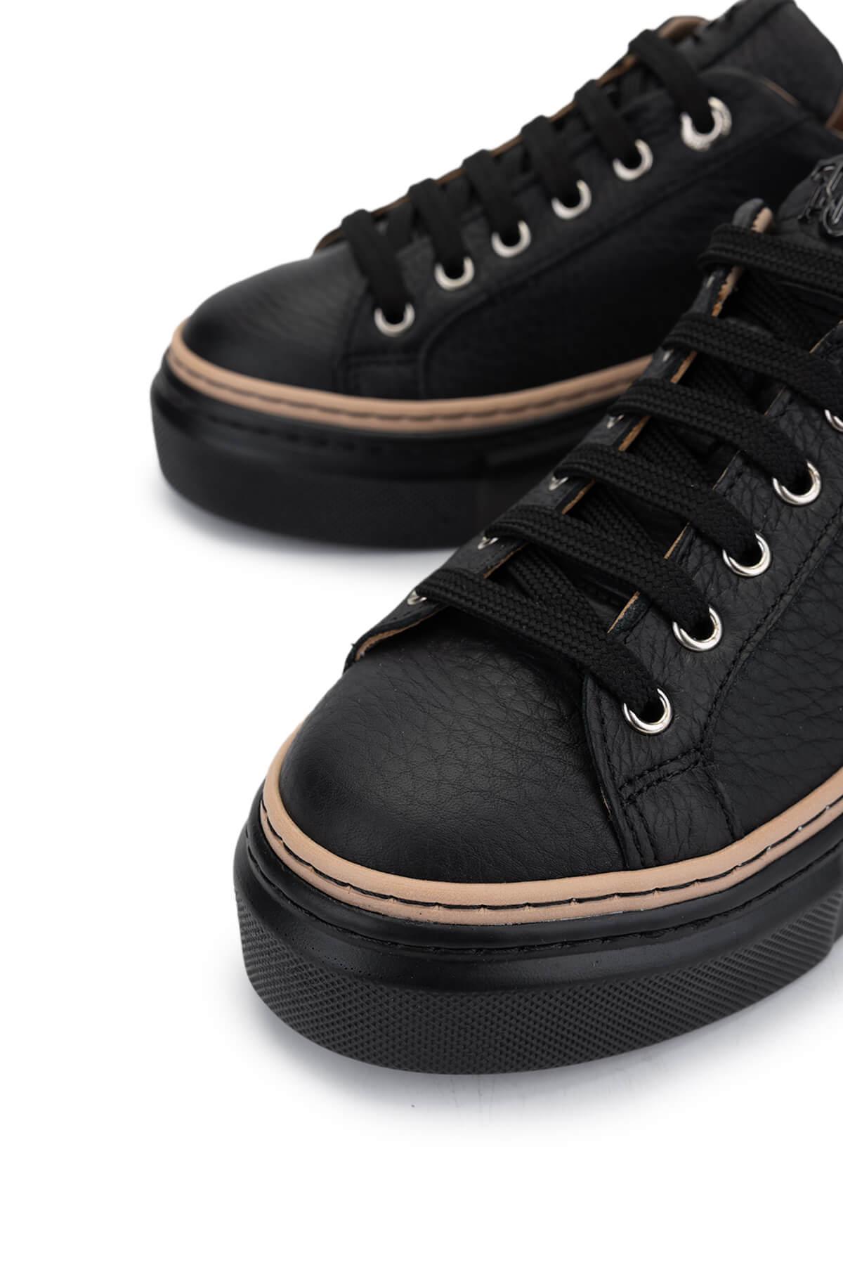 Tamer Tanca Kadın Hakiki Deri Siyah Floter Sneakers & Spor Ayakkabı